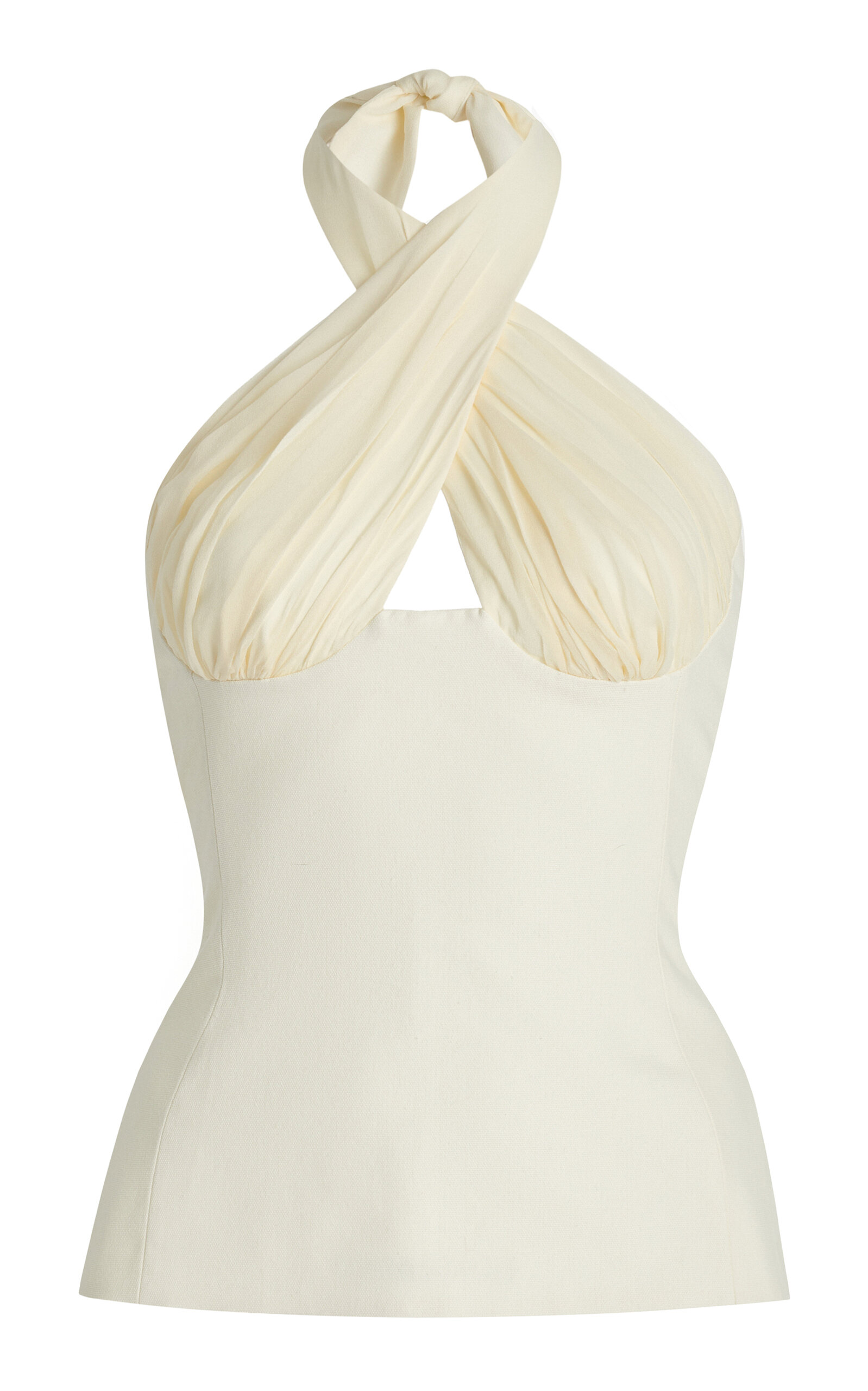 Tae Park Exclusive Sculpted Silk Halter Top