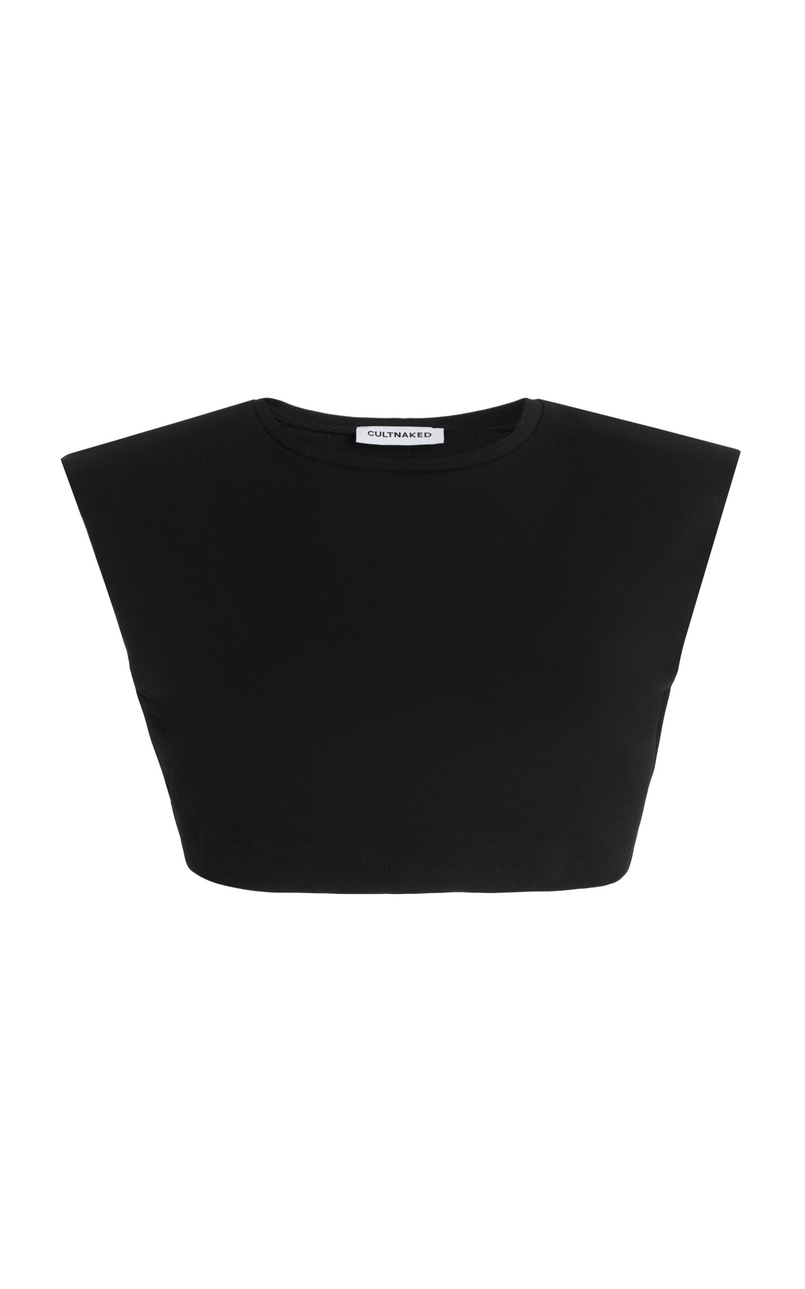 CULTNAKED Noir Trooper Cotton Cropped Top - Black