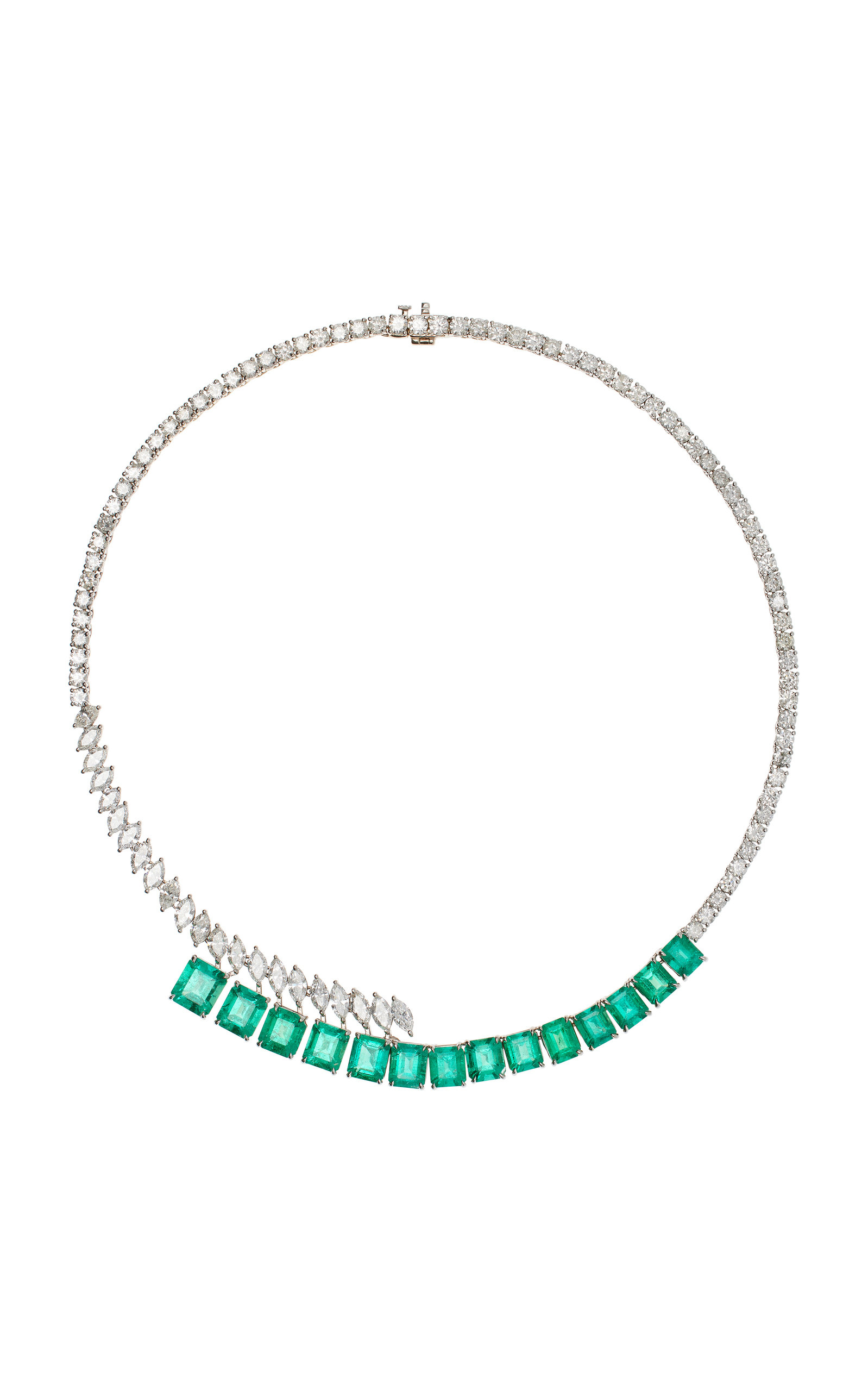 Maria Jose Jewelry Women's Haute 18K White Gold Emerald; Diamond Necklace