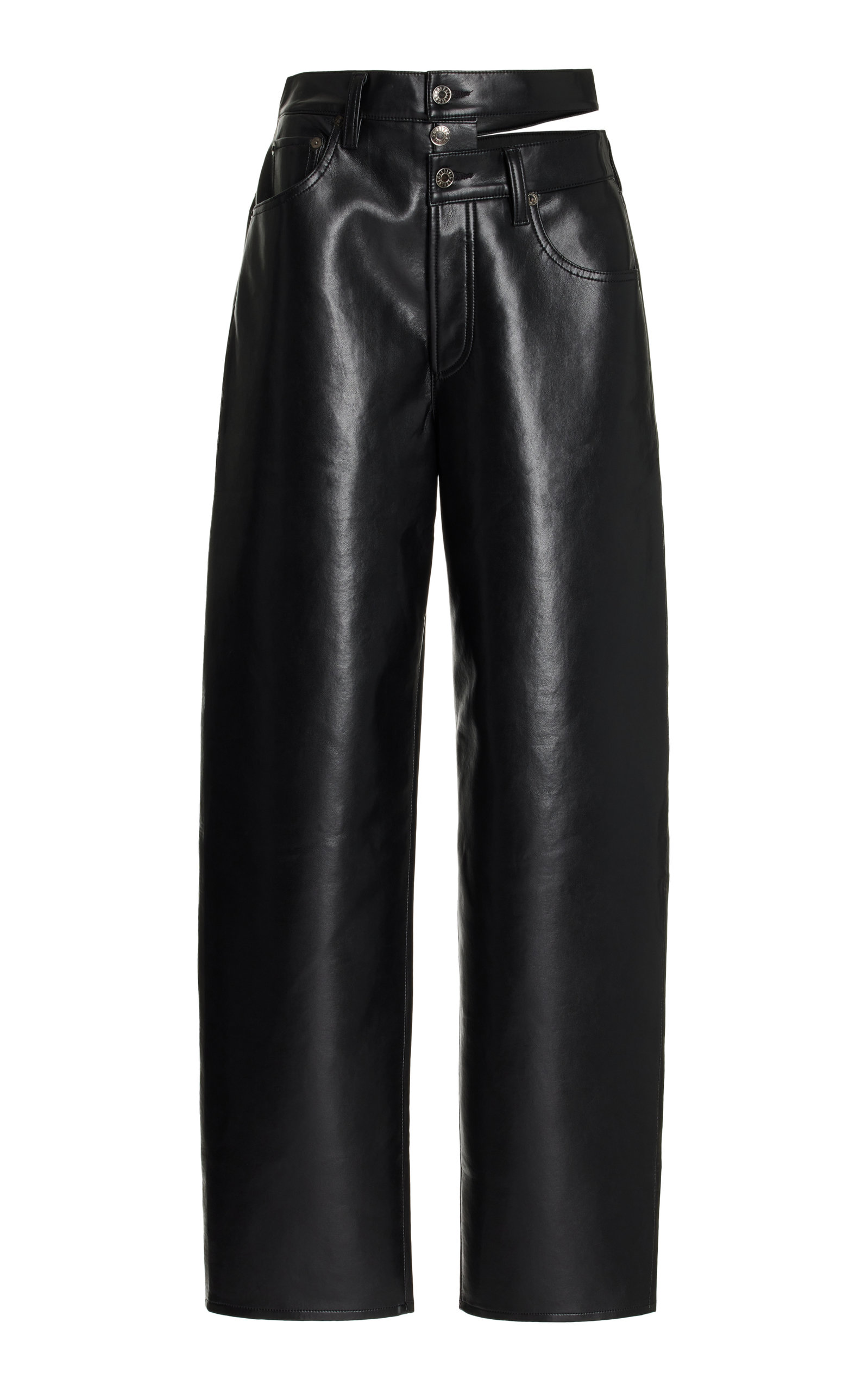 Agolde Recycled Leather Broken Waistband Pants In Black | ModeSens
