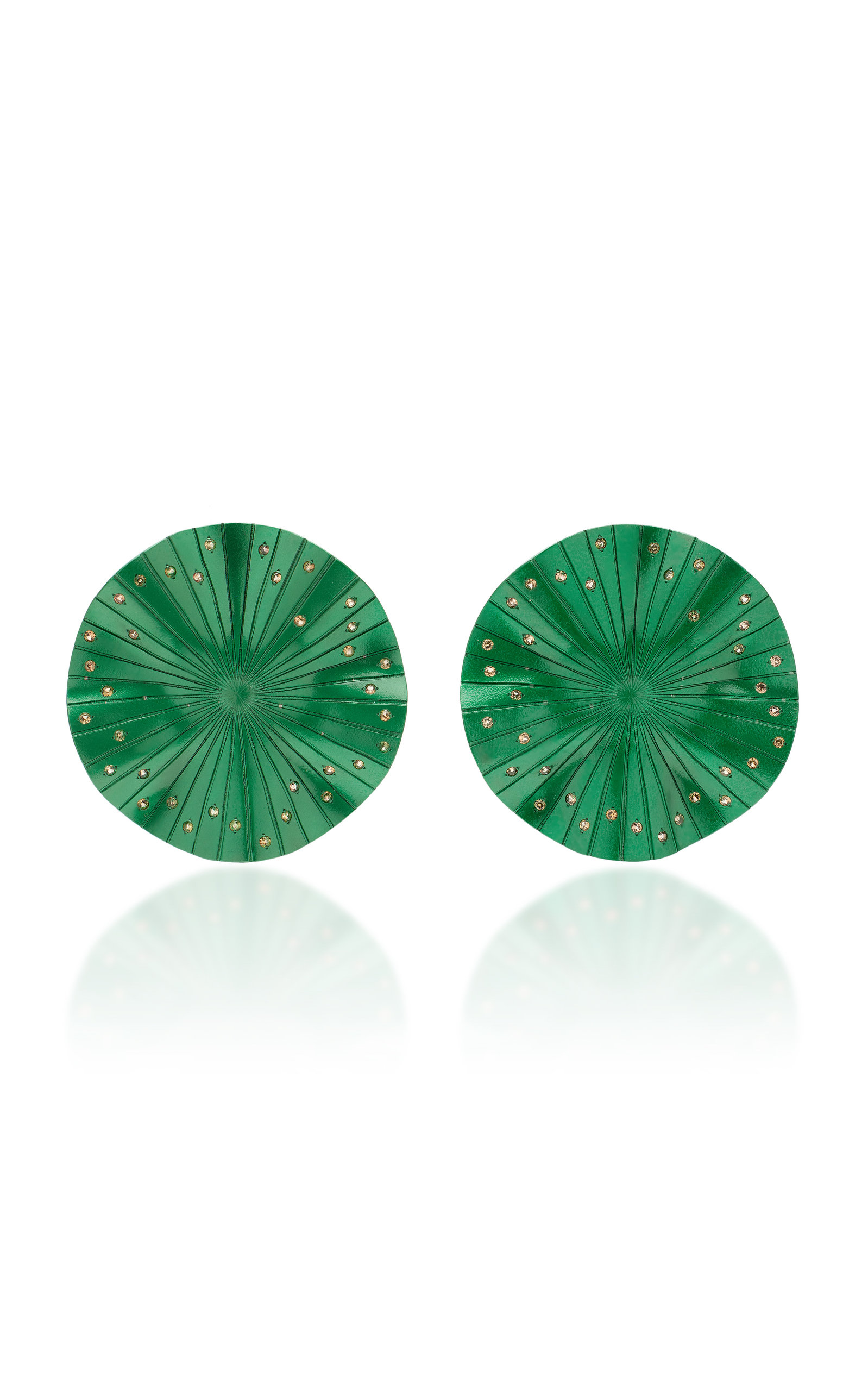 Anastasia Kessaris Exclusive Disco Clique Ceramic; Sapphire Earrings In Green