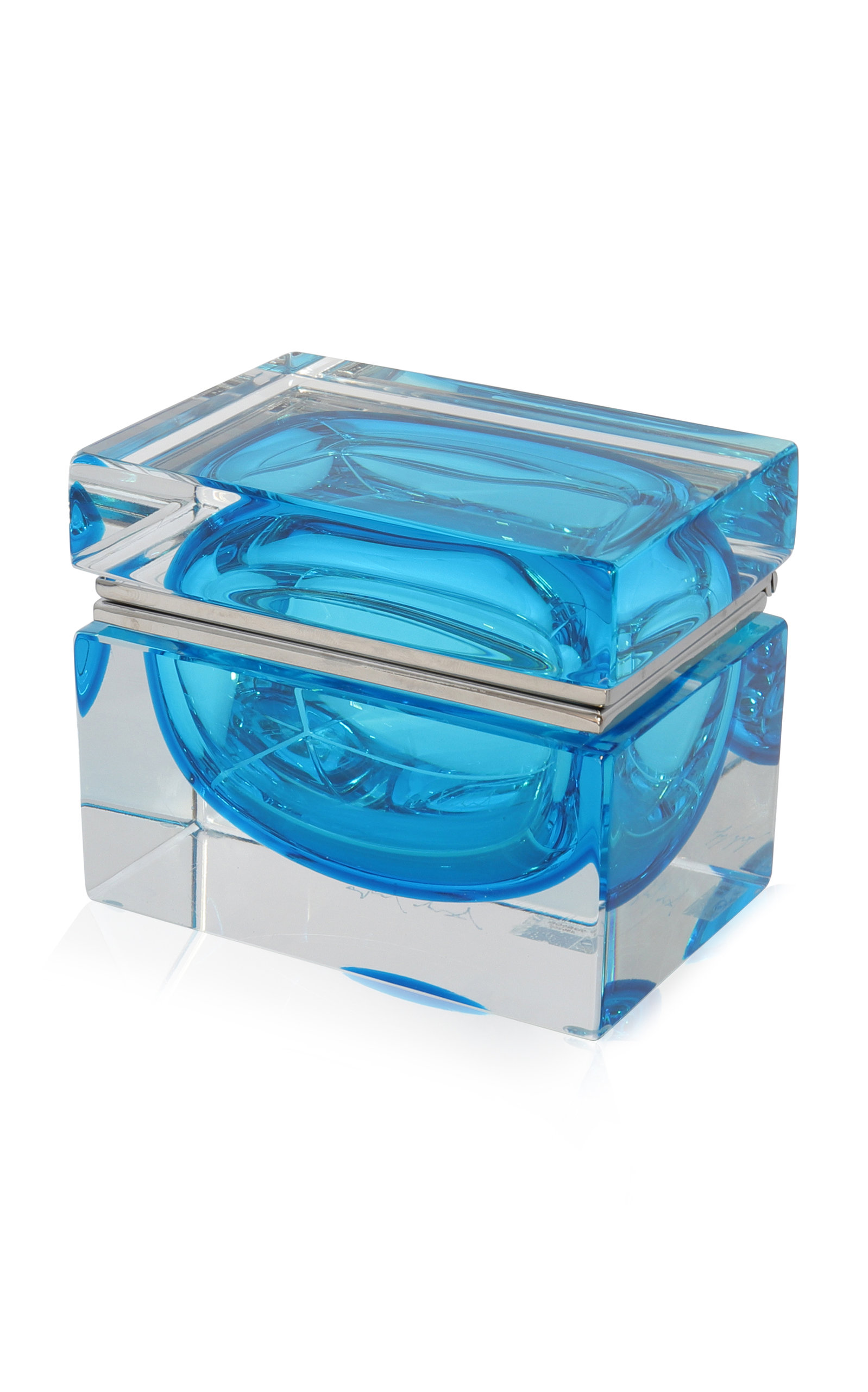 Shop Alessandro Mandruzzato Medium Murano Glass Jewelry Box In Blue