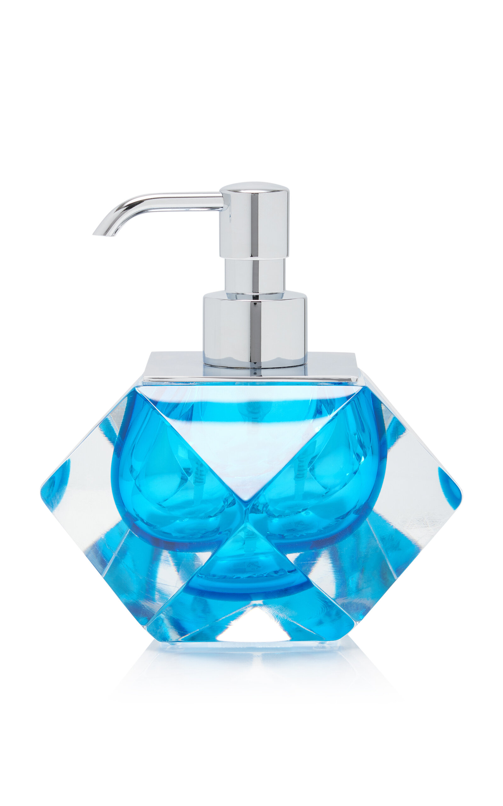 Alessandro Mandruzzato Medium Murano Glass Soap Dispenser In Blue