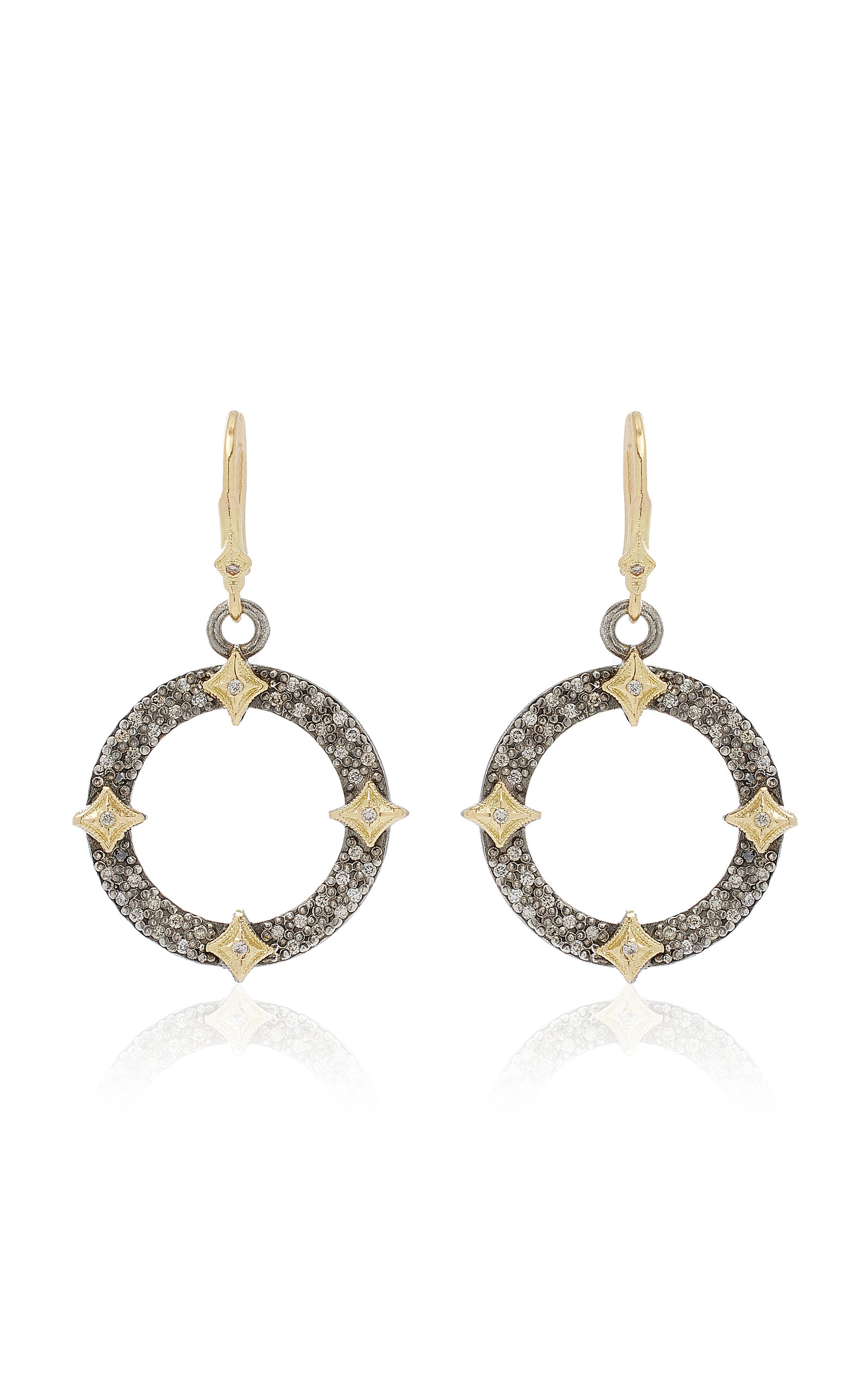 Armenta 18k Yellow Gold Sterling Silver Diamond Earrings In Gold