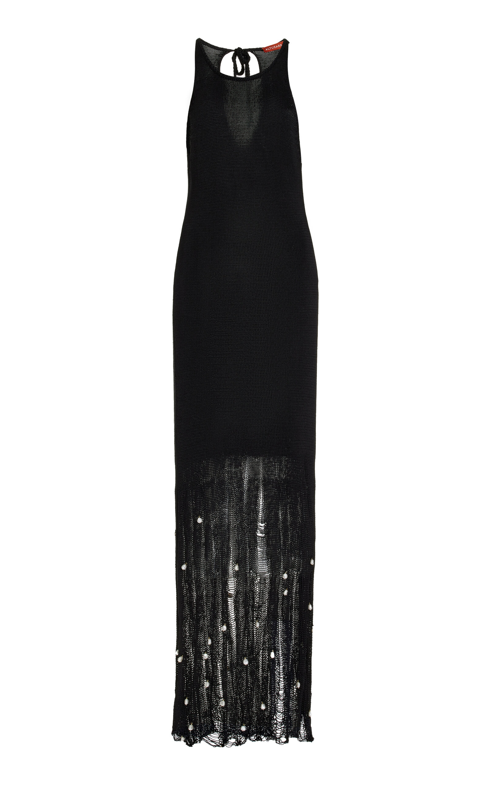 Shop Altuzarra Exclusive Carroll Pearl-embellished Silk Dress In Black