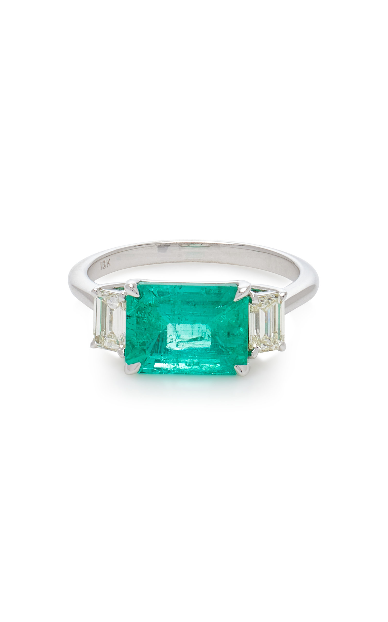 Maria Jose Jewelry Women's 18K White Gold Emerald; Diamond Ring