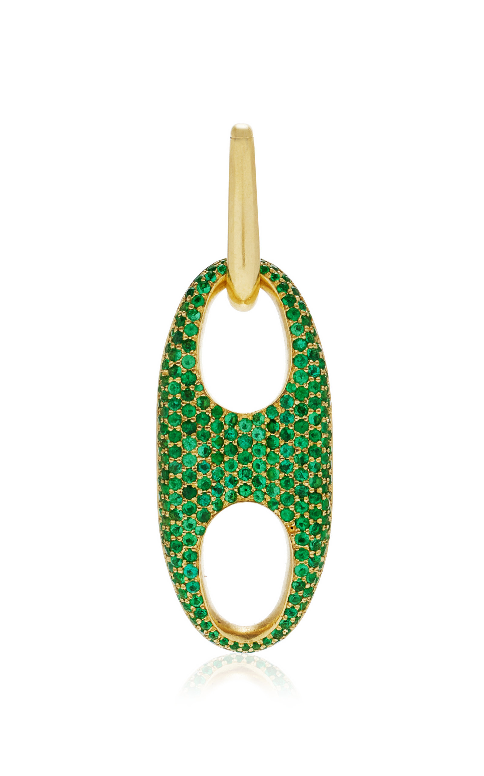 Jenna Blake Women's The Small Emerald Anchor Link 18K Yellow Gold and Emeralds Charm