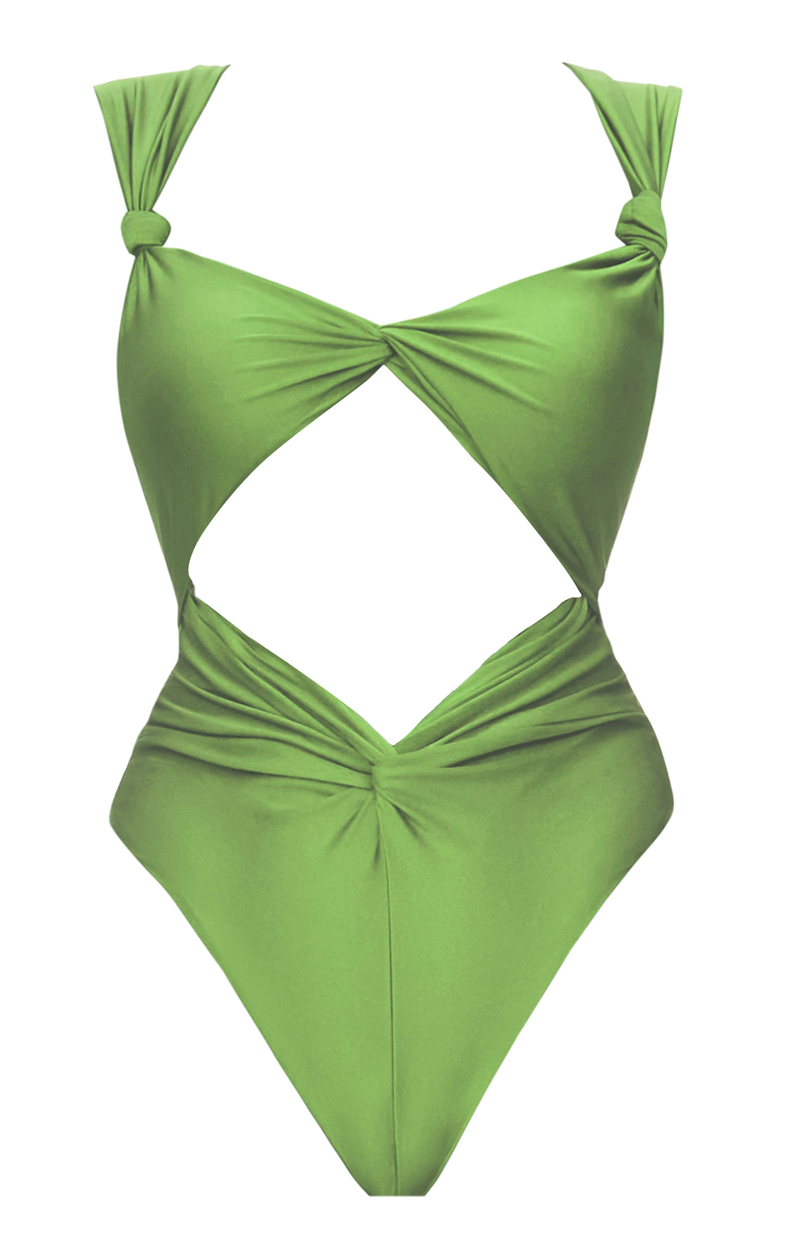 Andrea Iyamah Rora Knotted One-piece Swimsuit In Green