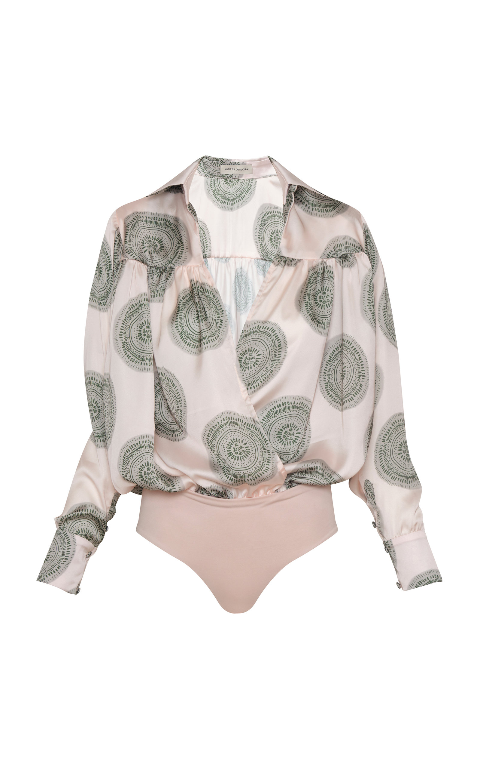 Andres Otalora Women's Leiva Silk Charmeuse Bodysuit In Print