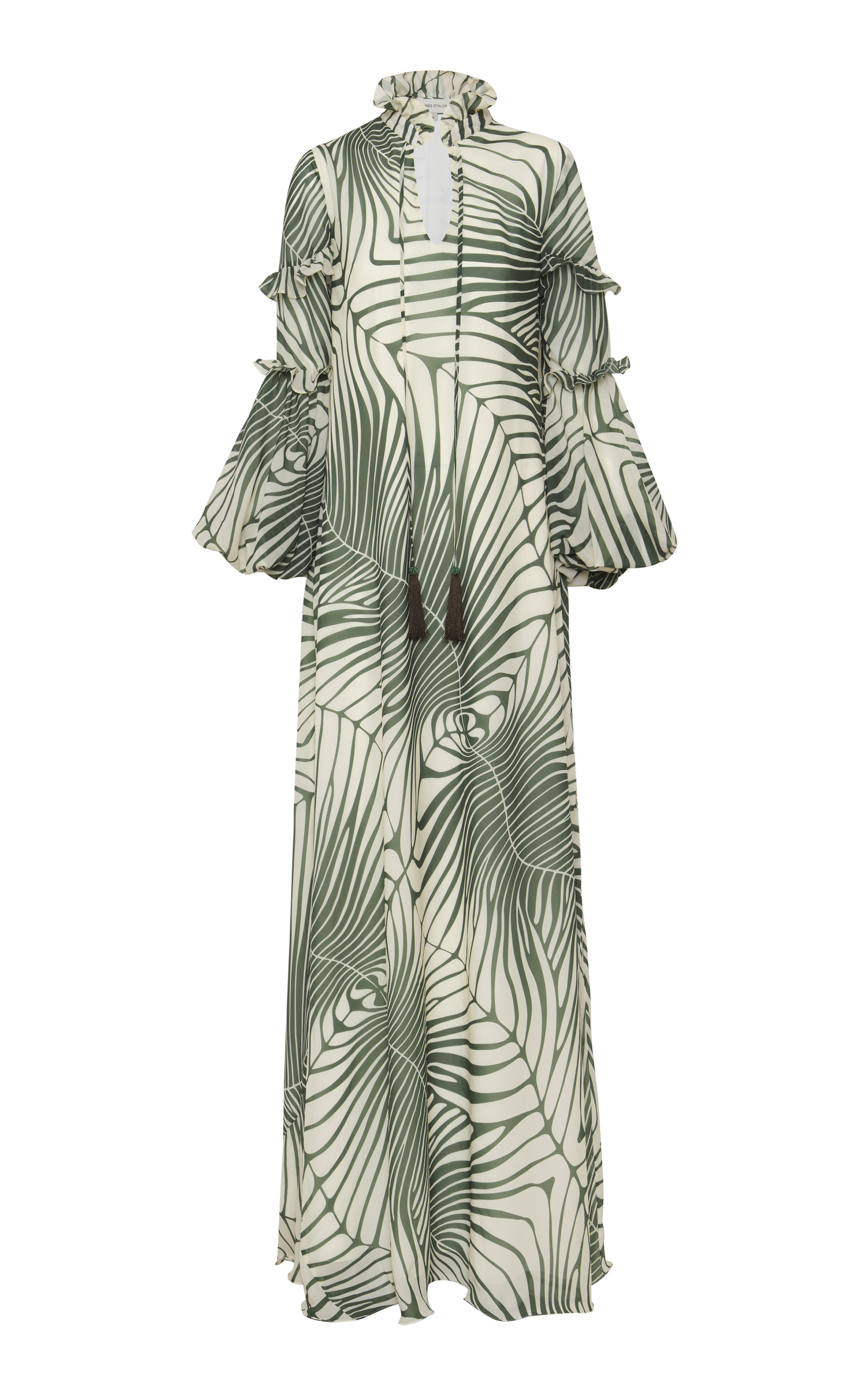 Andres Otalora Women's Tepuy Silk Georgette Maxi Dress In Green,yellow |  ModeSens