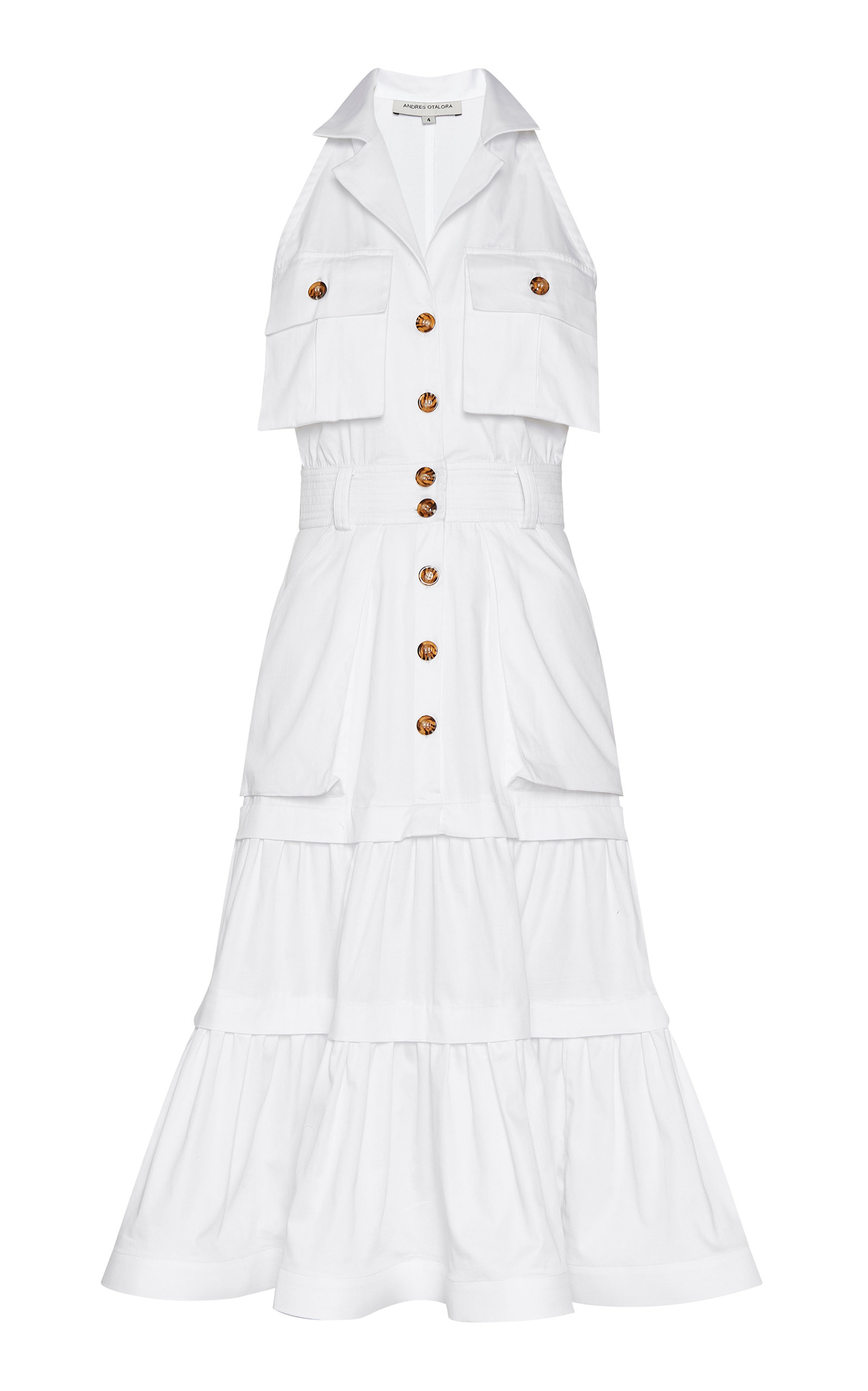 Andres Otalora Women's Luz Cotton Poplin Midi Dress In White