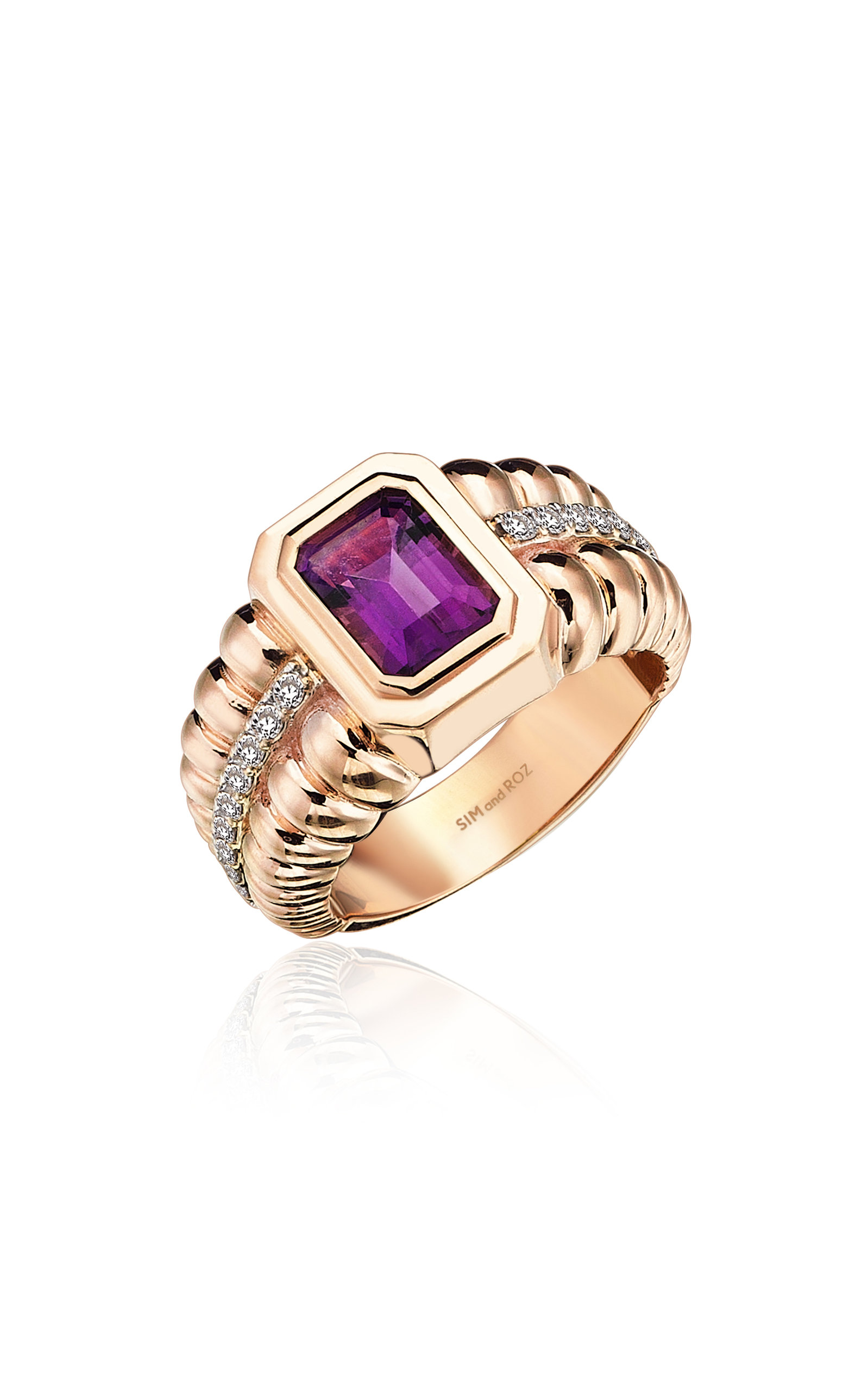 Sim And Roz Morphose02 One-of-a-kind 14k Rose Gold Amethyst Ring In ...