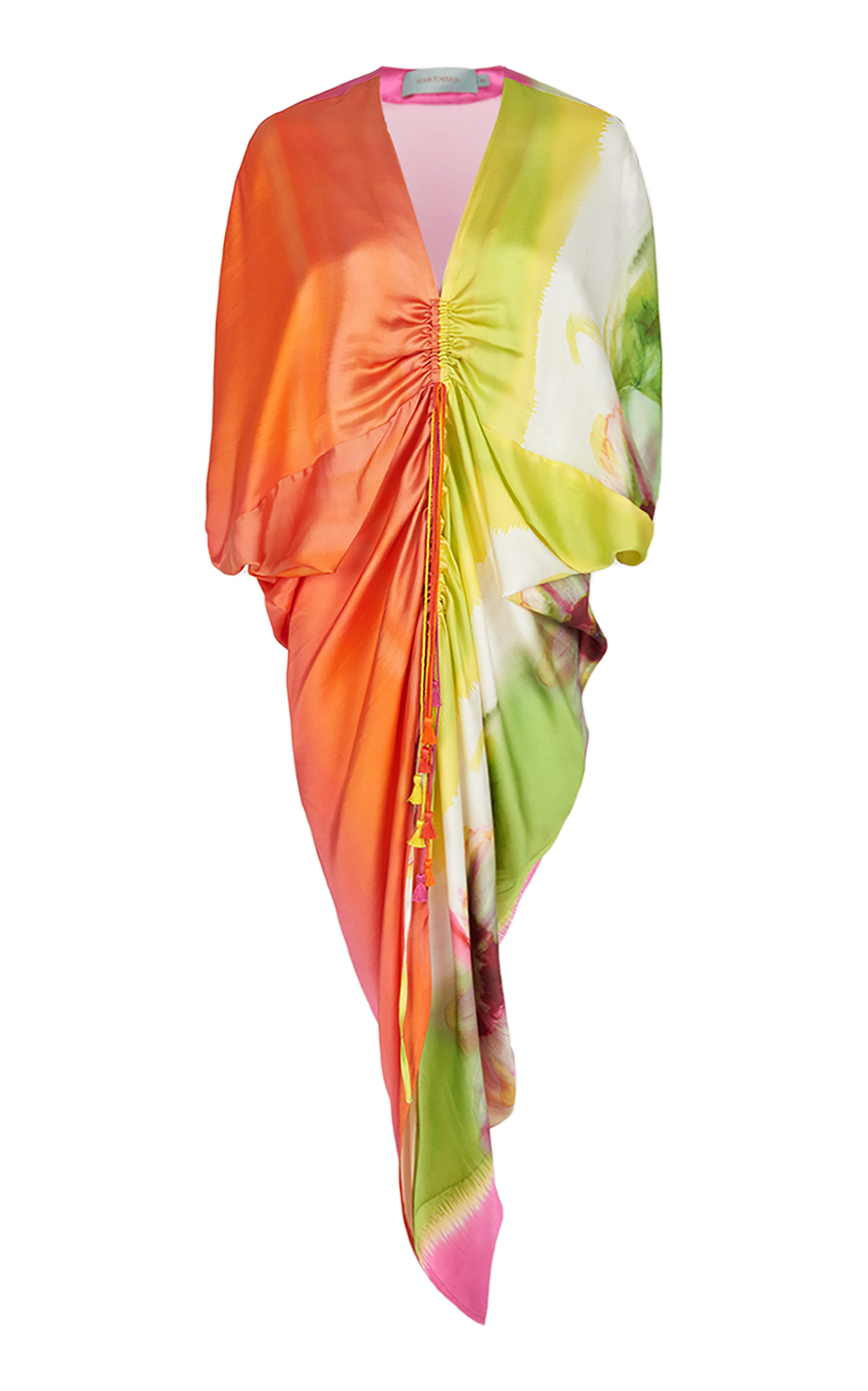 Silvia Tcherassi Women's Cloister Gathered Silk Midi Dress