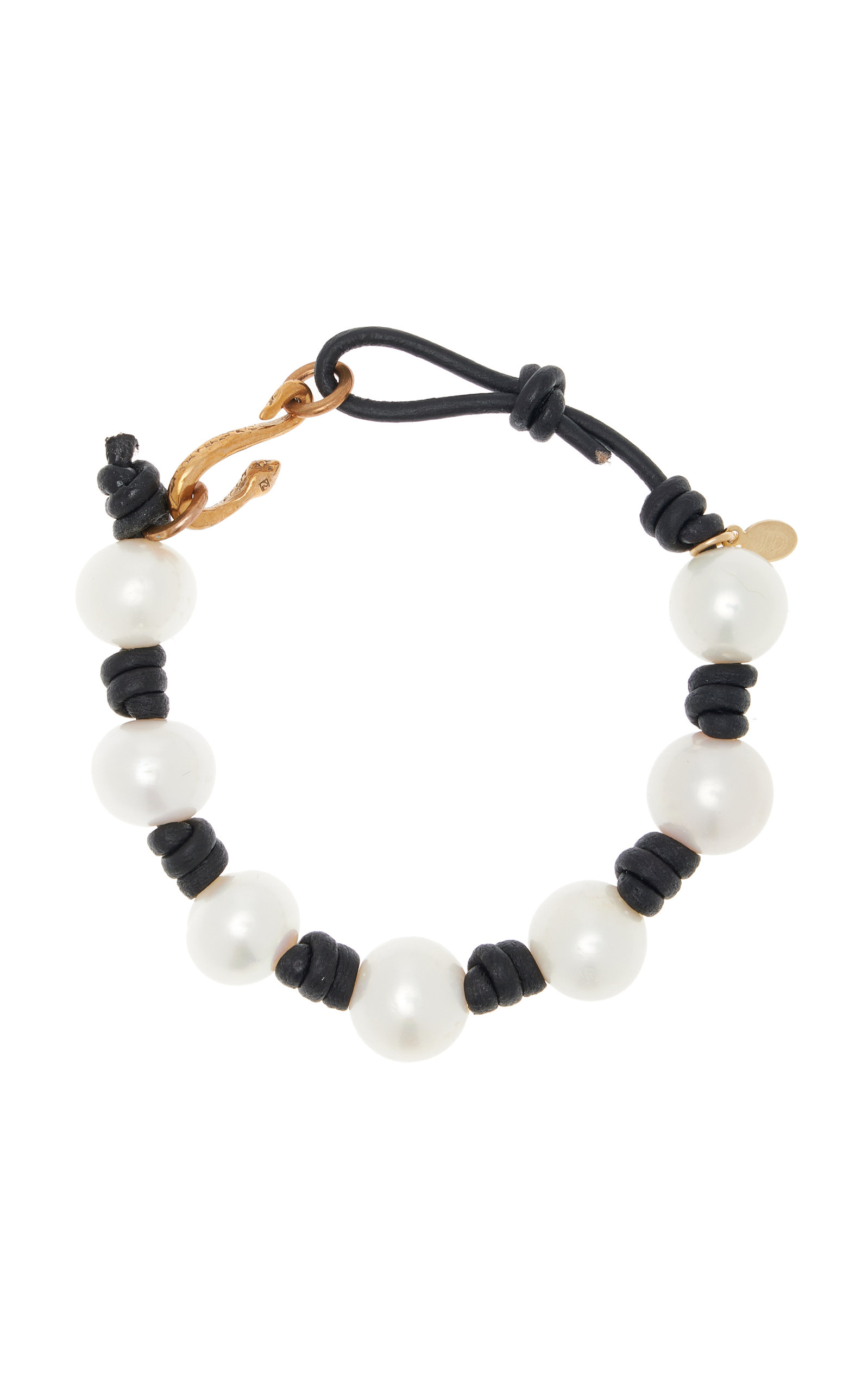 Joie DiGiovanni Women's Knotted Leather; Pearl Snake Bracelet