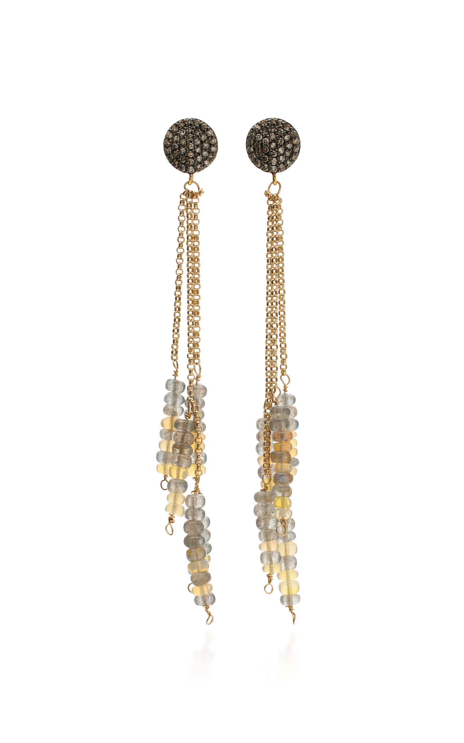 Joie DiGiovanni Women's Smooth Sunset Diamond 18K Gold Chain Earrings