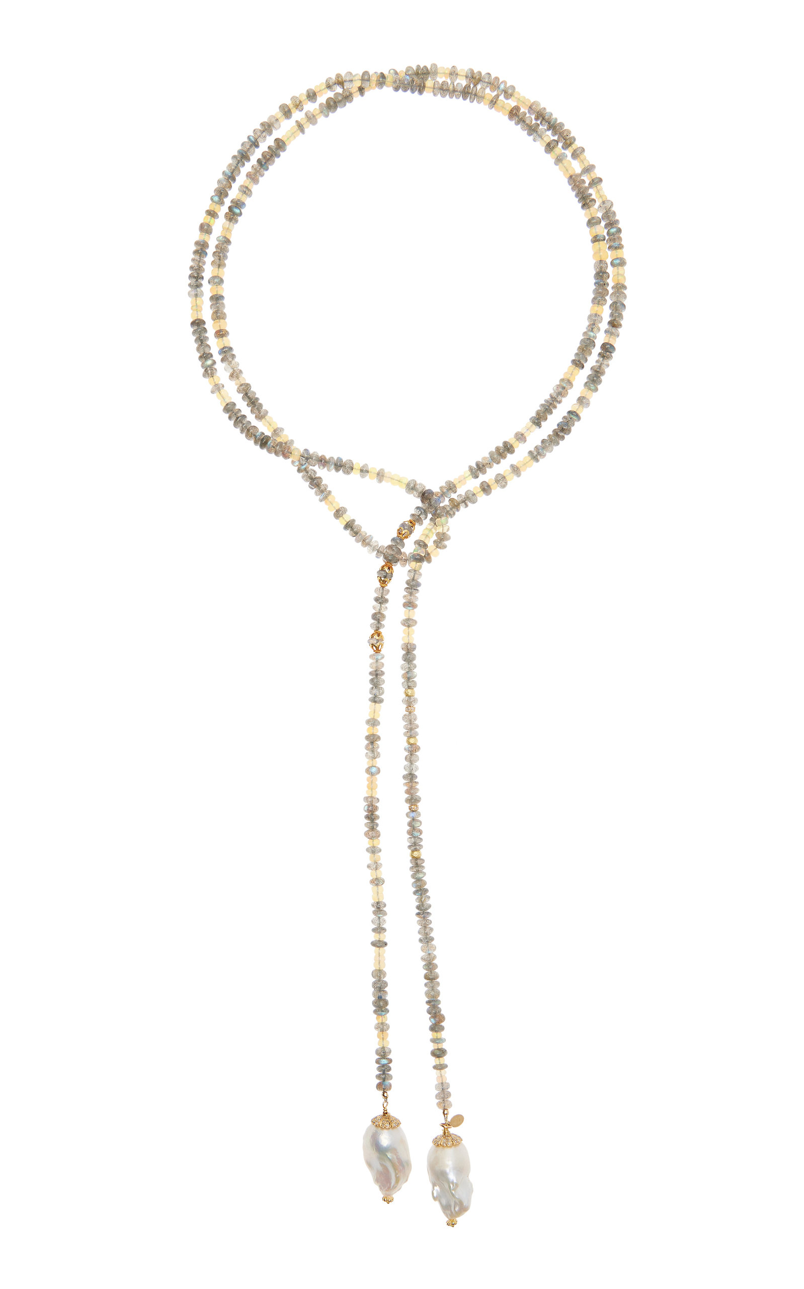 Joie DiGiovanni Women's Smooth Sunset 18K Gold Baroque Pearl Lariat Necklace