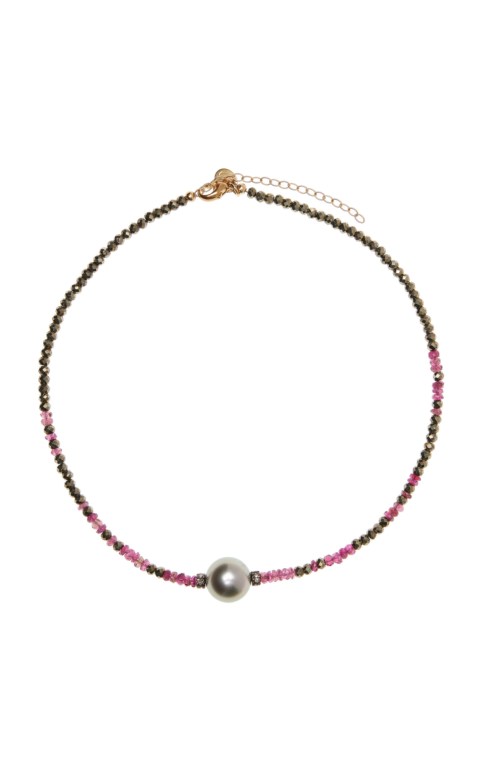 Joie DiGiovanni Women's Pink Tourmaline Ombre Single Tahitian Pearl Necklace