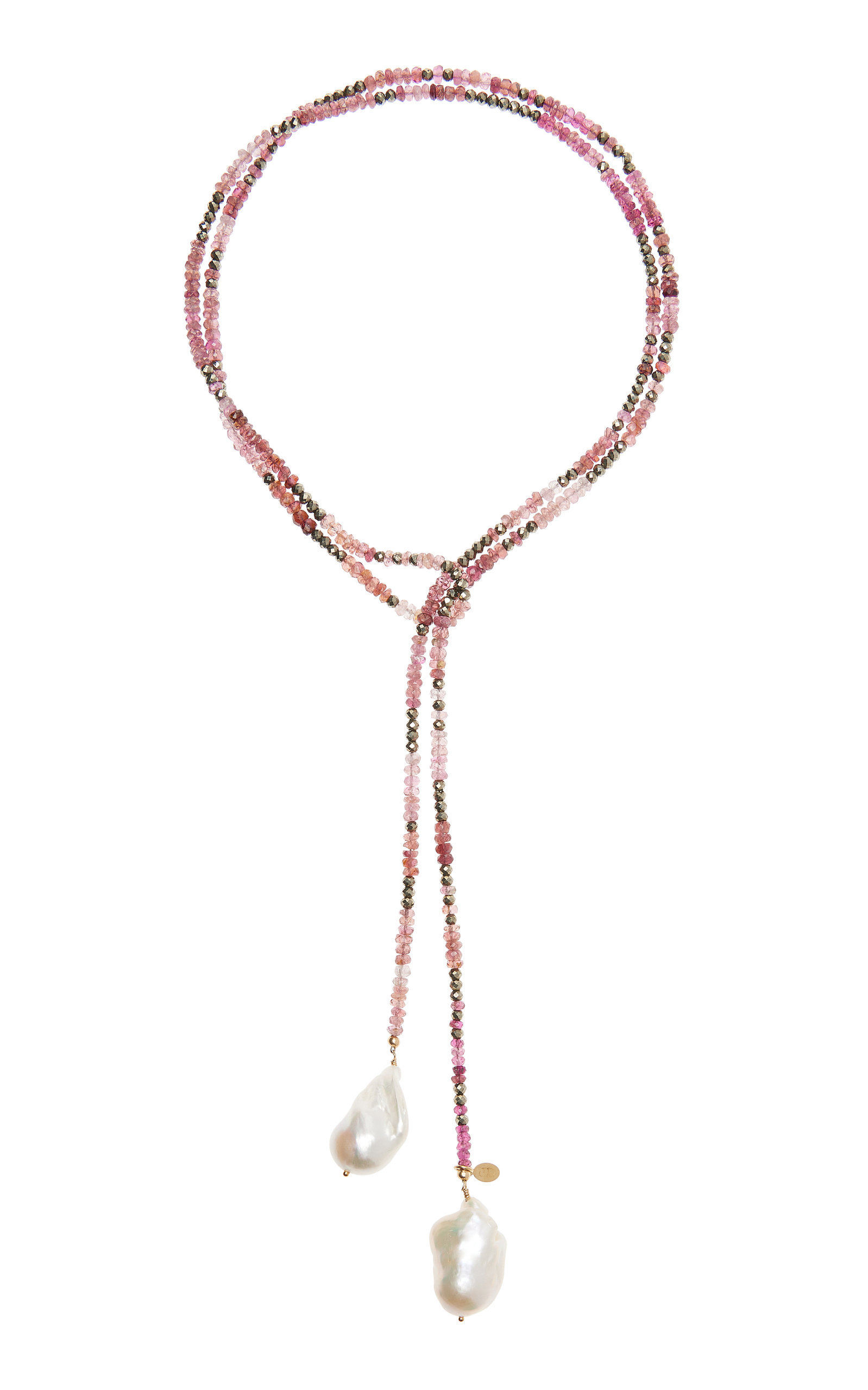 Pink Tourmaline Ombre Classic Gemstone Lariat Necklace