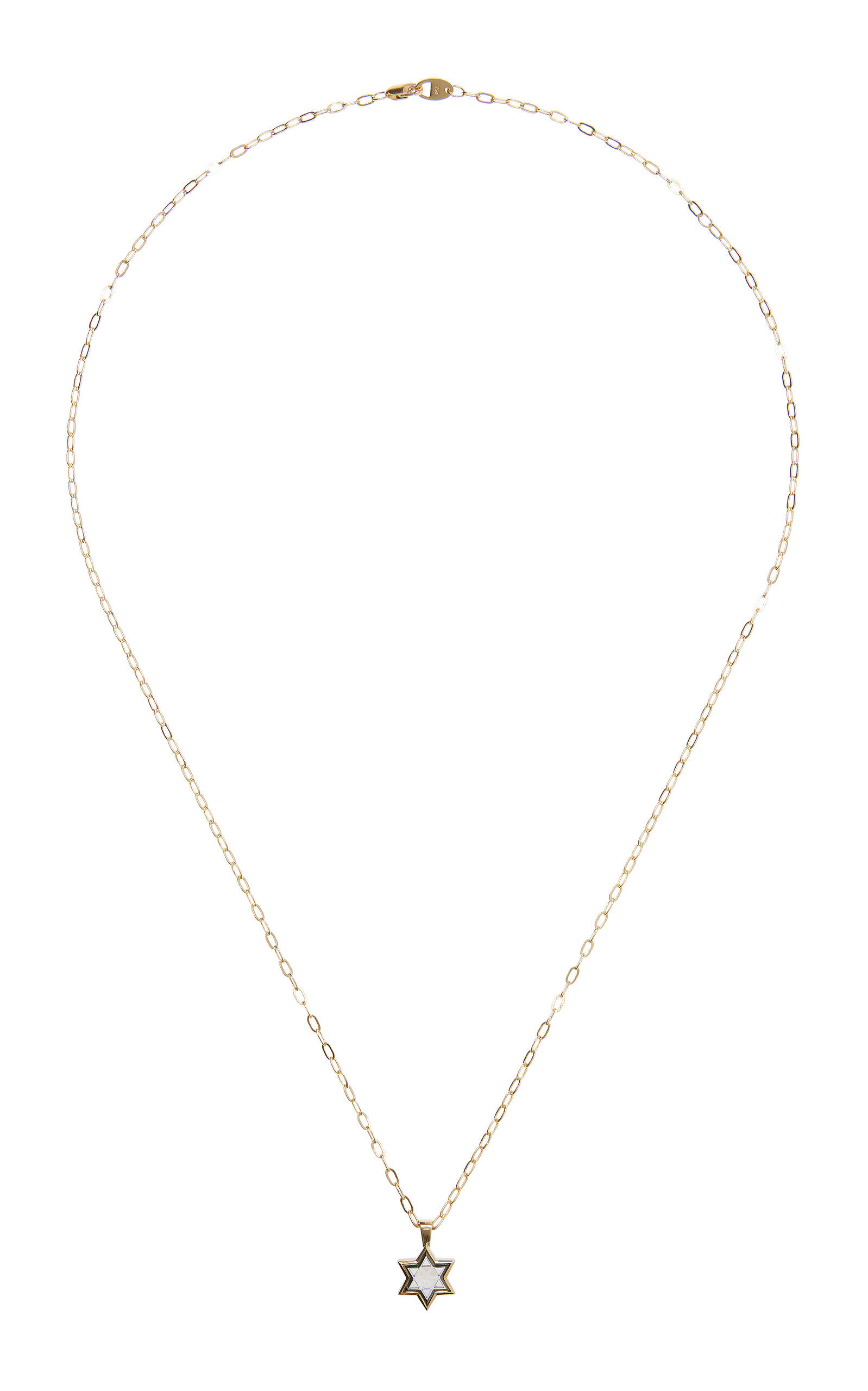 Solitaire Star 18K Gold VRAI Created Diamond Necklace