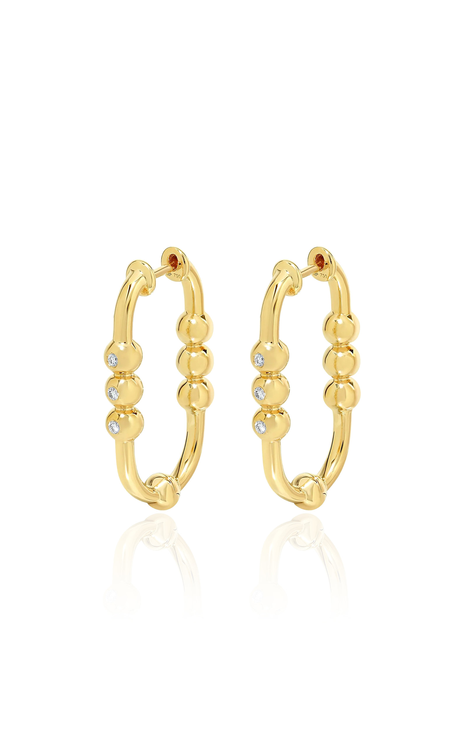 Markeli 18K Gold Diamond Hoop Earrings