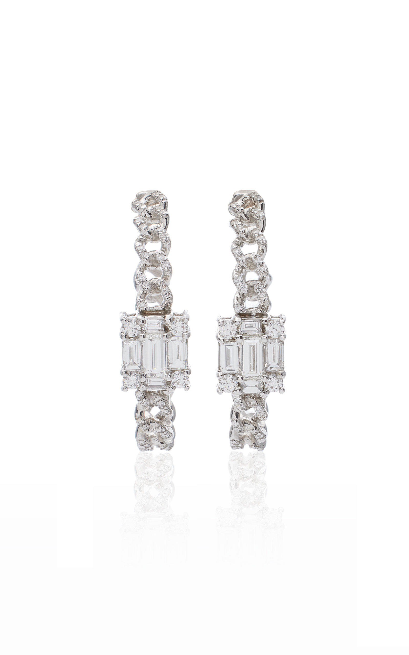 Clarity 18K White Gold Diamond Hoop Earrings