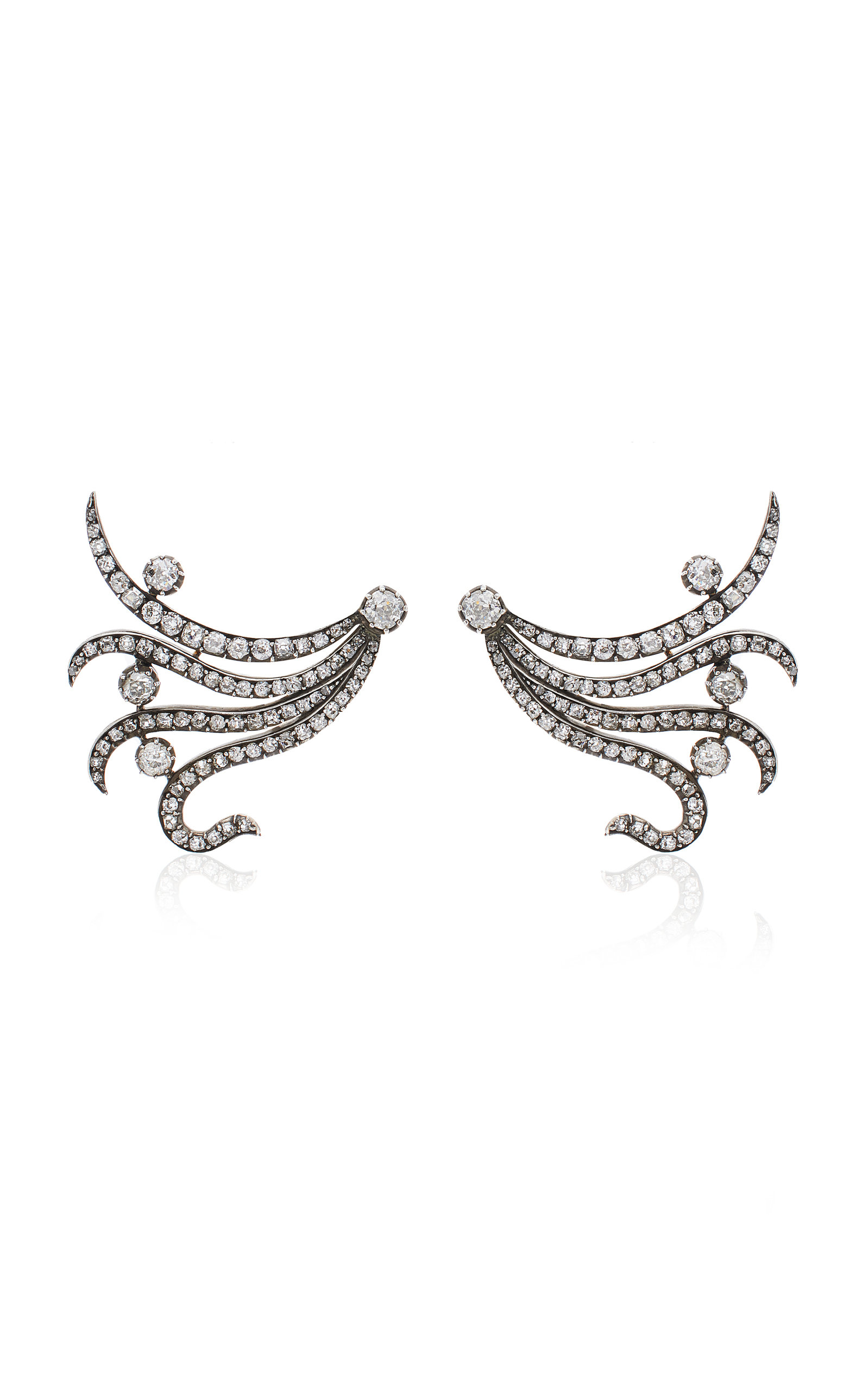 Mindi Mond Women's Georgian Octopus Silver-Plated Diamond Earrings