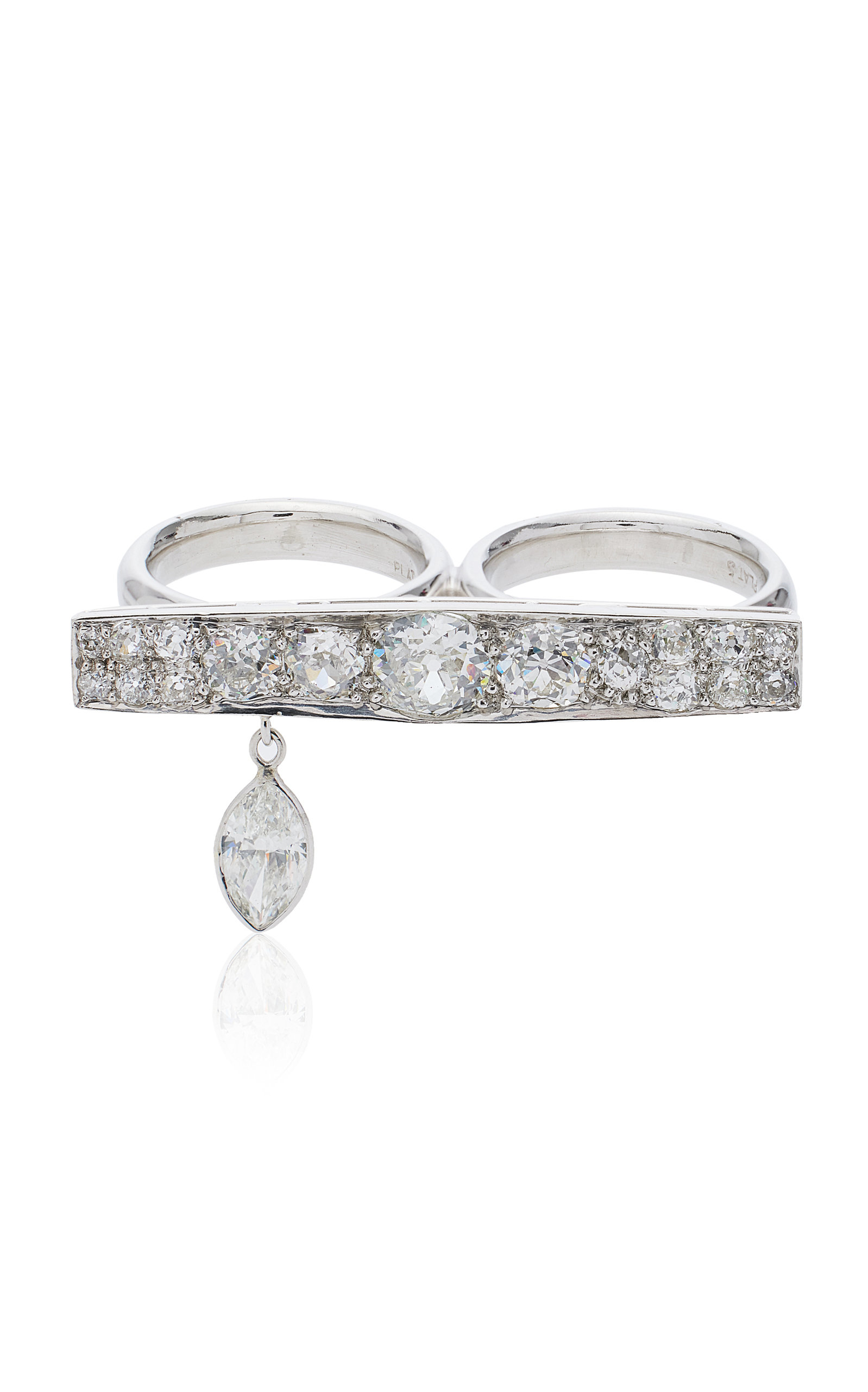 Mindi Mond Women's Platinum Diamond Bar Ring In White