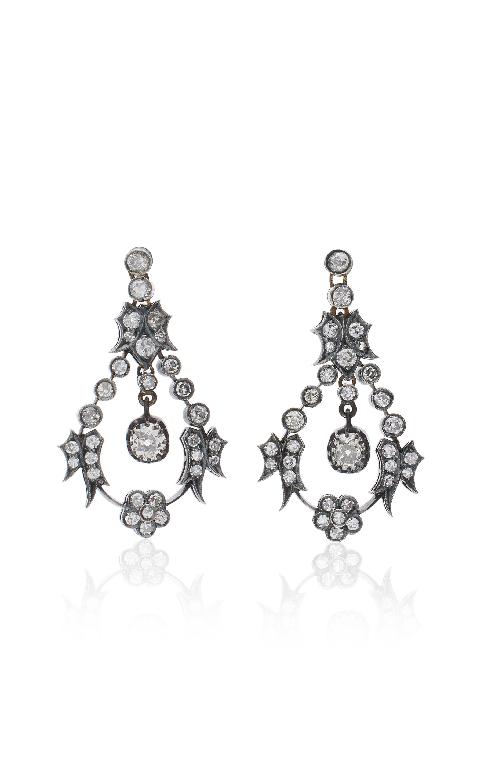 Mindi Mond Women's Floating Diamond Silver Earrings