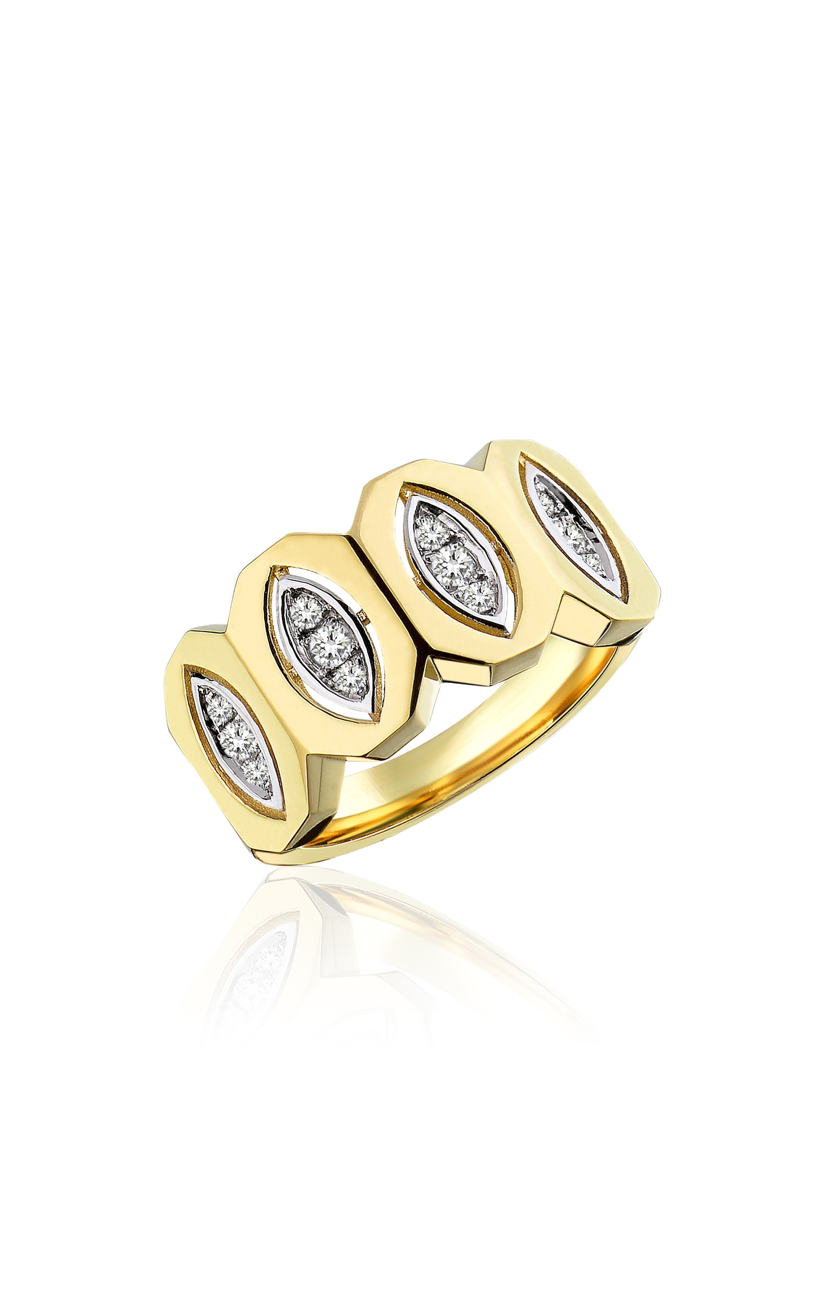 MELIS GORAL WOMEN'S THE FOCUS 14K YELLOW GOLD DIAMOND RING
