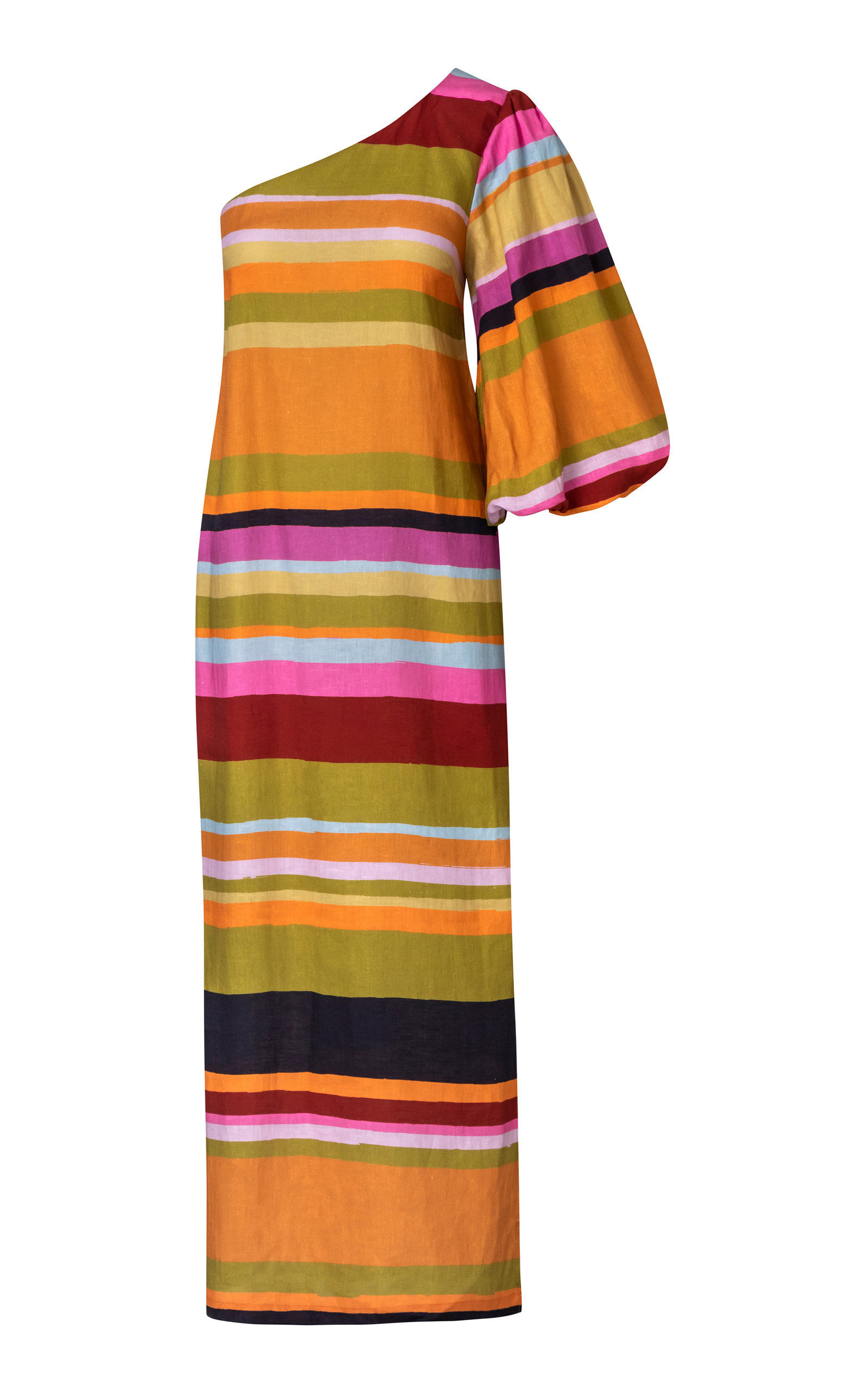 Cala de la Cruz Women's Taliana Asymmetric Linen Maxi Dress