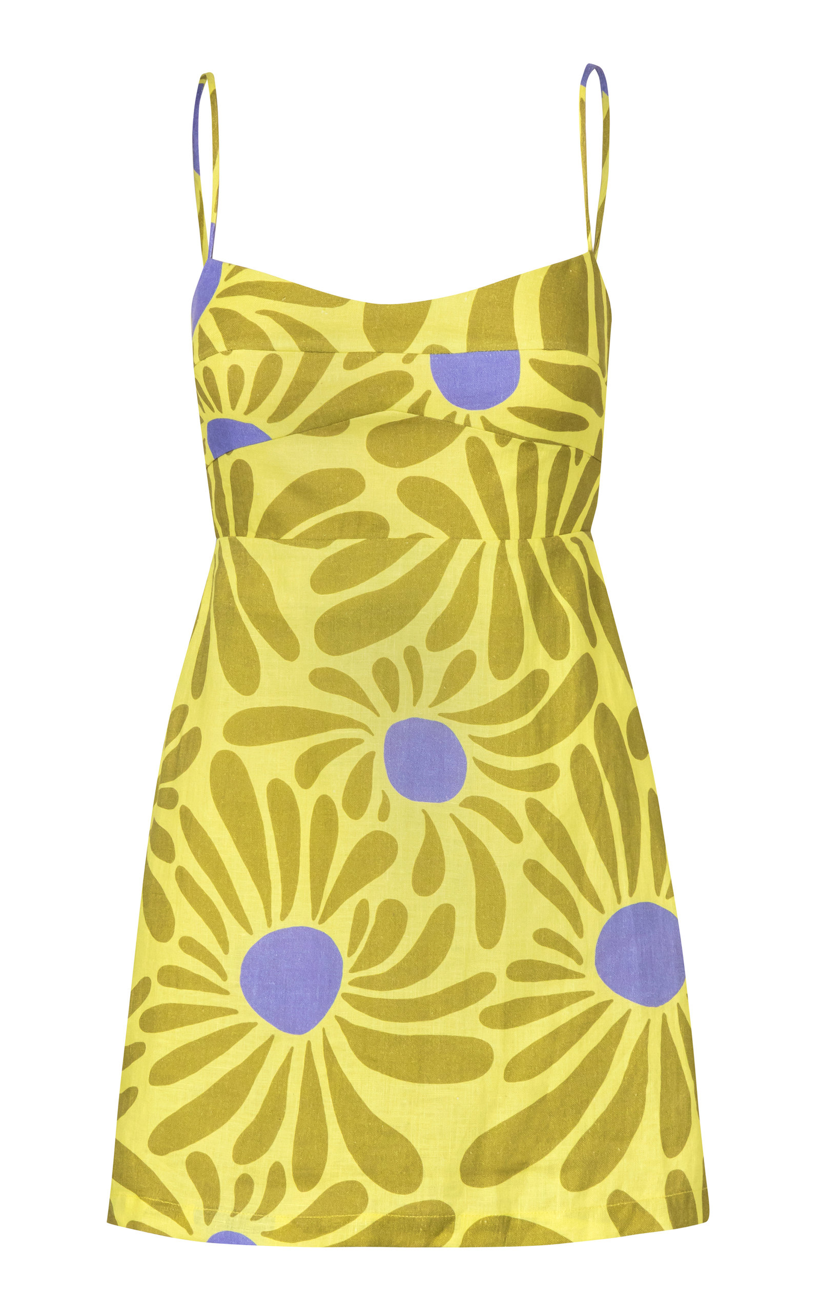Cala De La Cruz Women's Tere Backless Linen Mini Dress In Multi,blue |  ModeSens