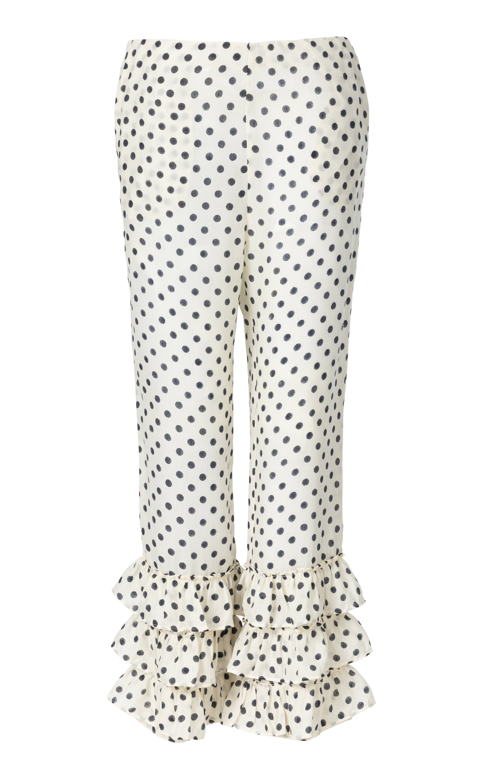 Alix of Bohemia Women's Peony Ruffle Cotton-Blend Tuxedo Pants