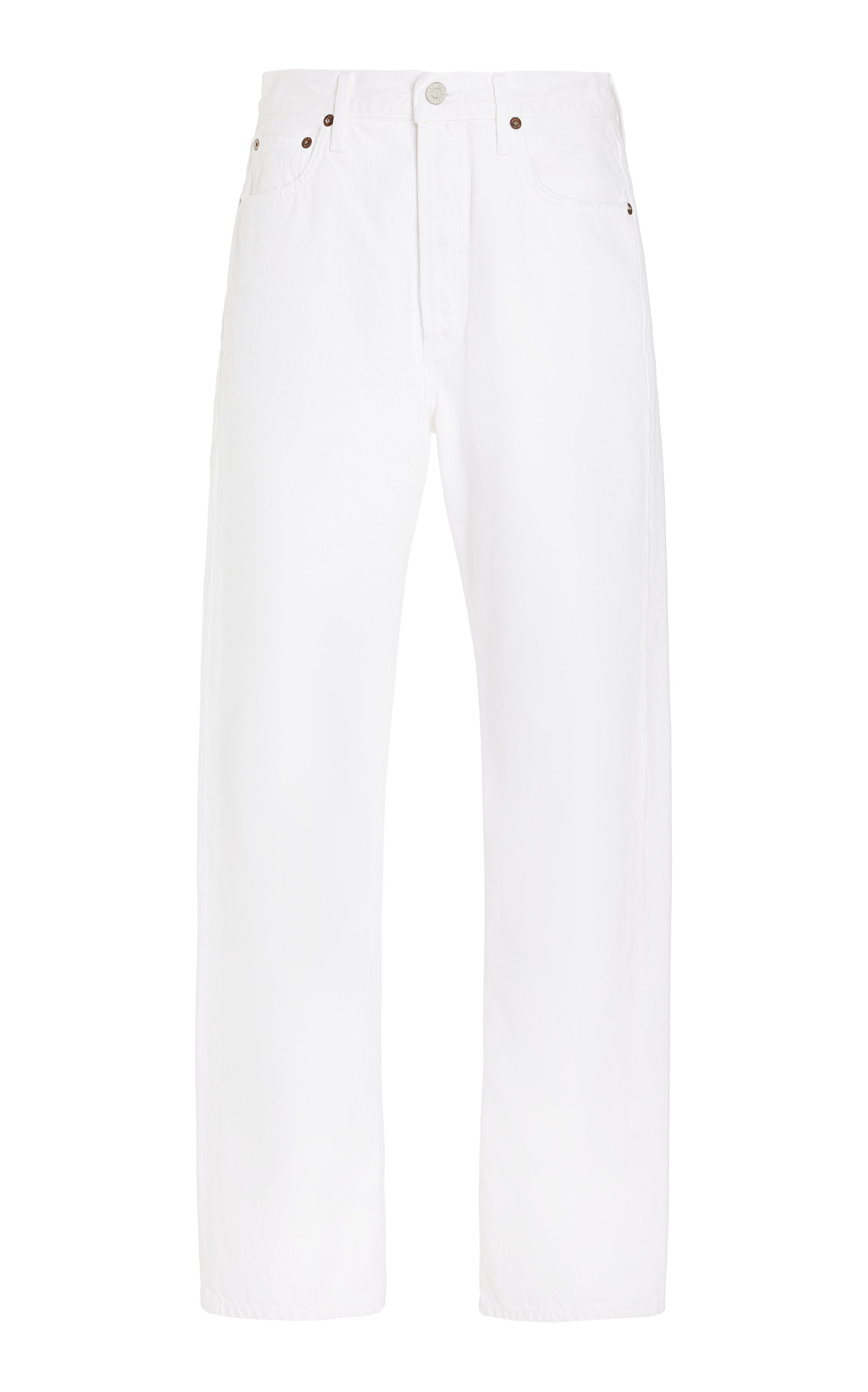 Shop Agolde 90s Pinch Waist Rigid High-rise Straight-leg Jeans In White