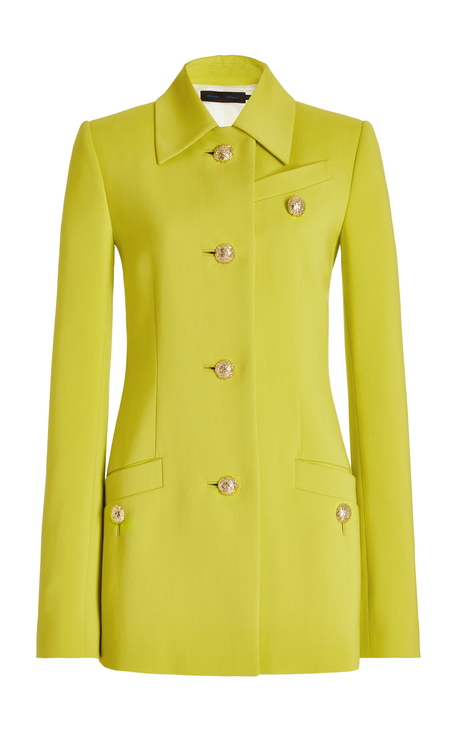 Proenza Schouler Viscose Suiting Blazer Jacket With Detail Buttons In Green