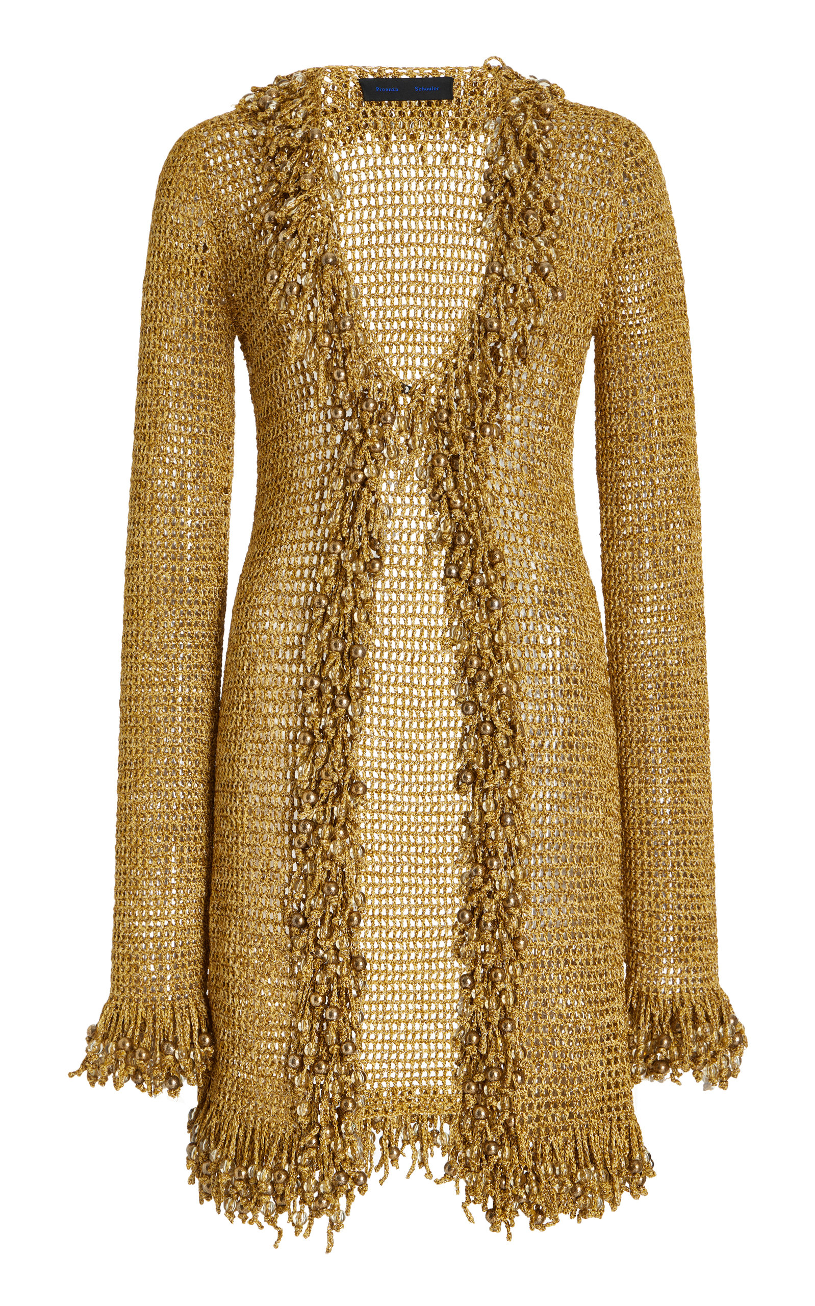 slim fit dress slacks Gold Sequin Mesh Kimono Cardigan – Sparkly Long Sleeve Open Front Duster XL main image 1