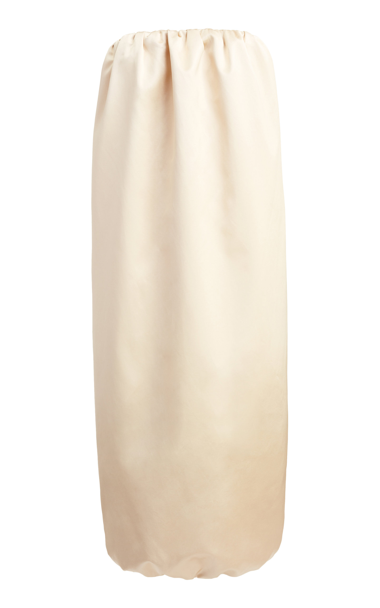KHAITE YARA COTTON-BLEND SATIN SHIFT DRESS