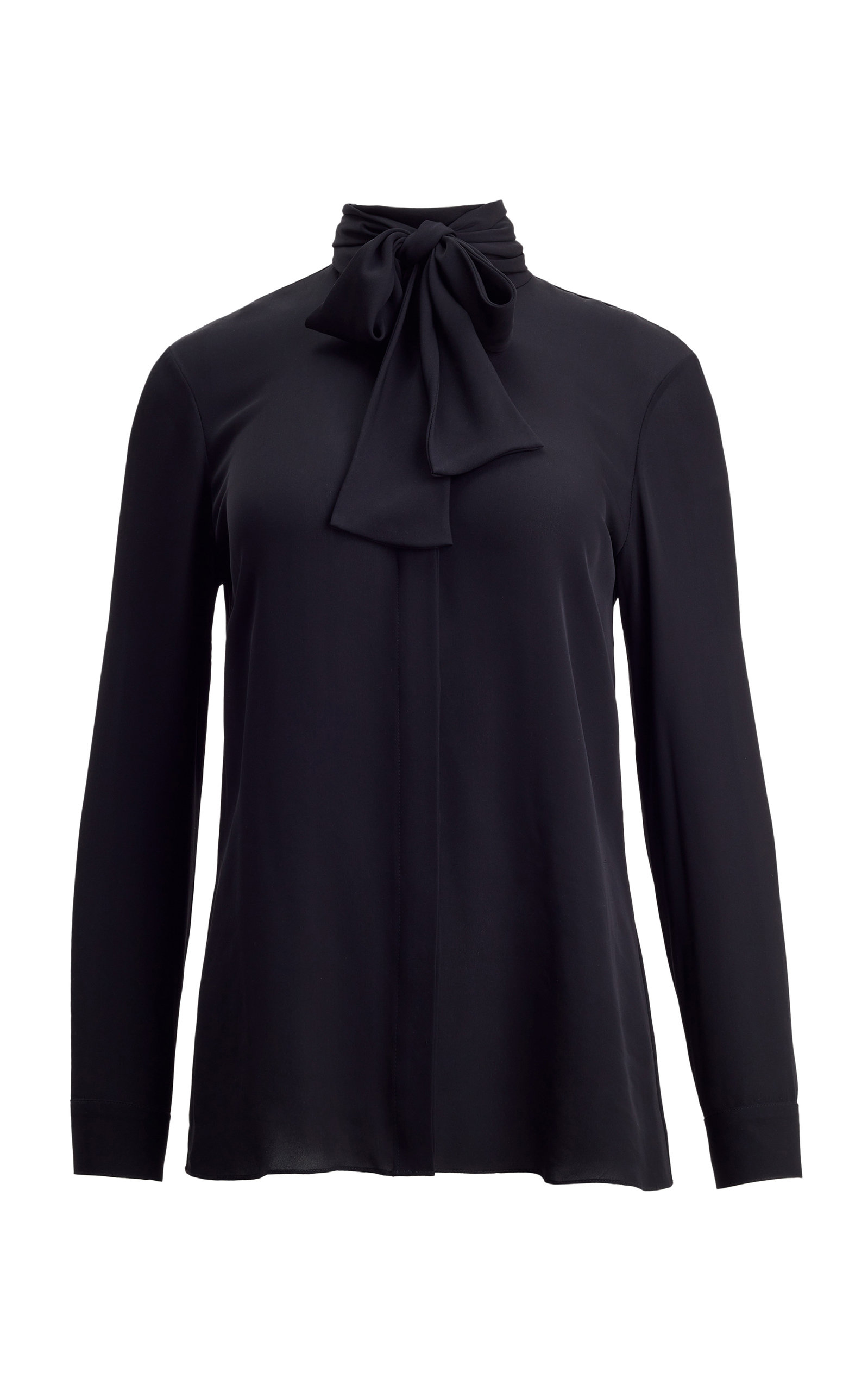 Khaite Women's Tash Tie-neck Silk Top In Black