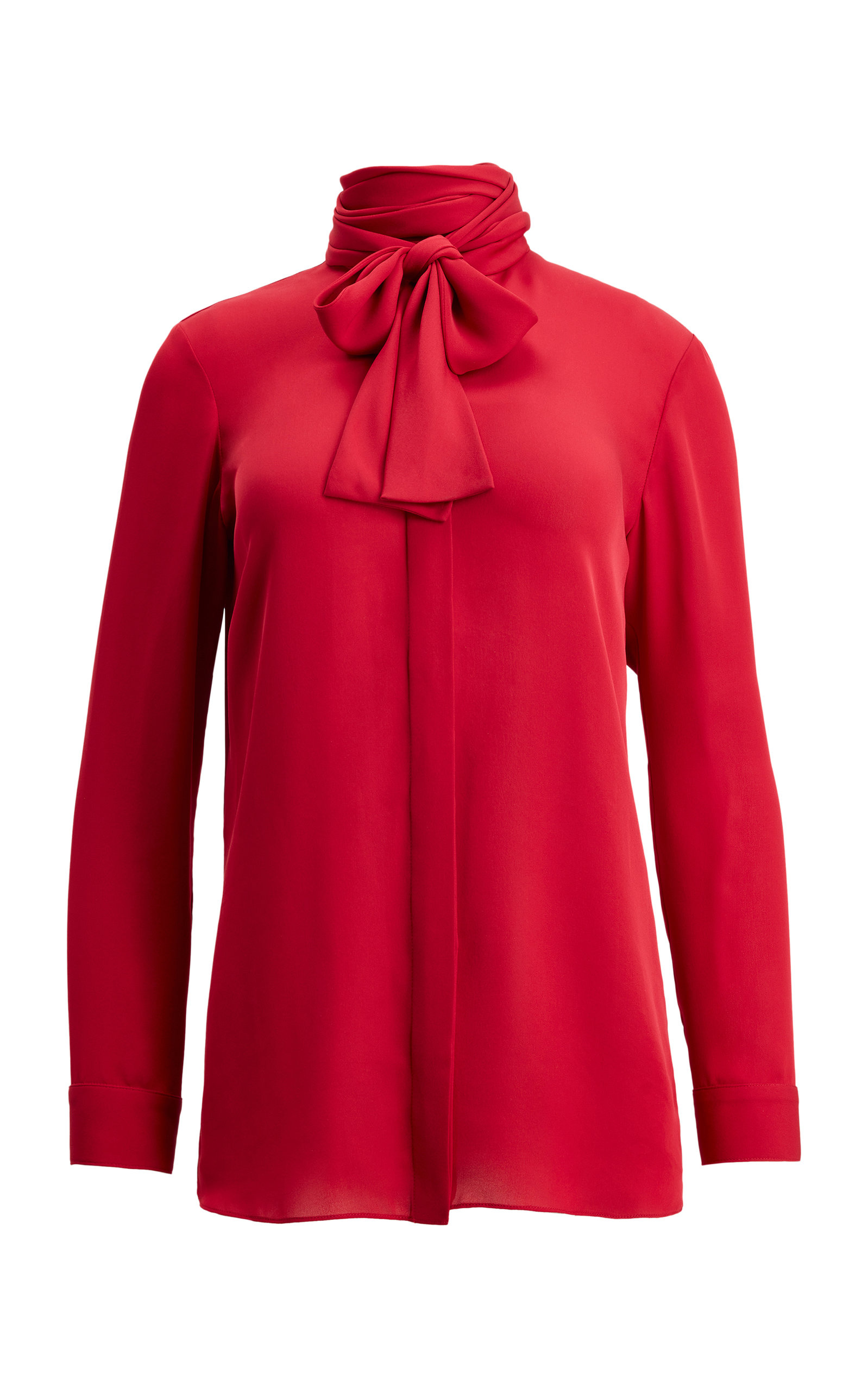 Shop Khaite Women's Tash Tie-neck Silk Top In Red
