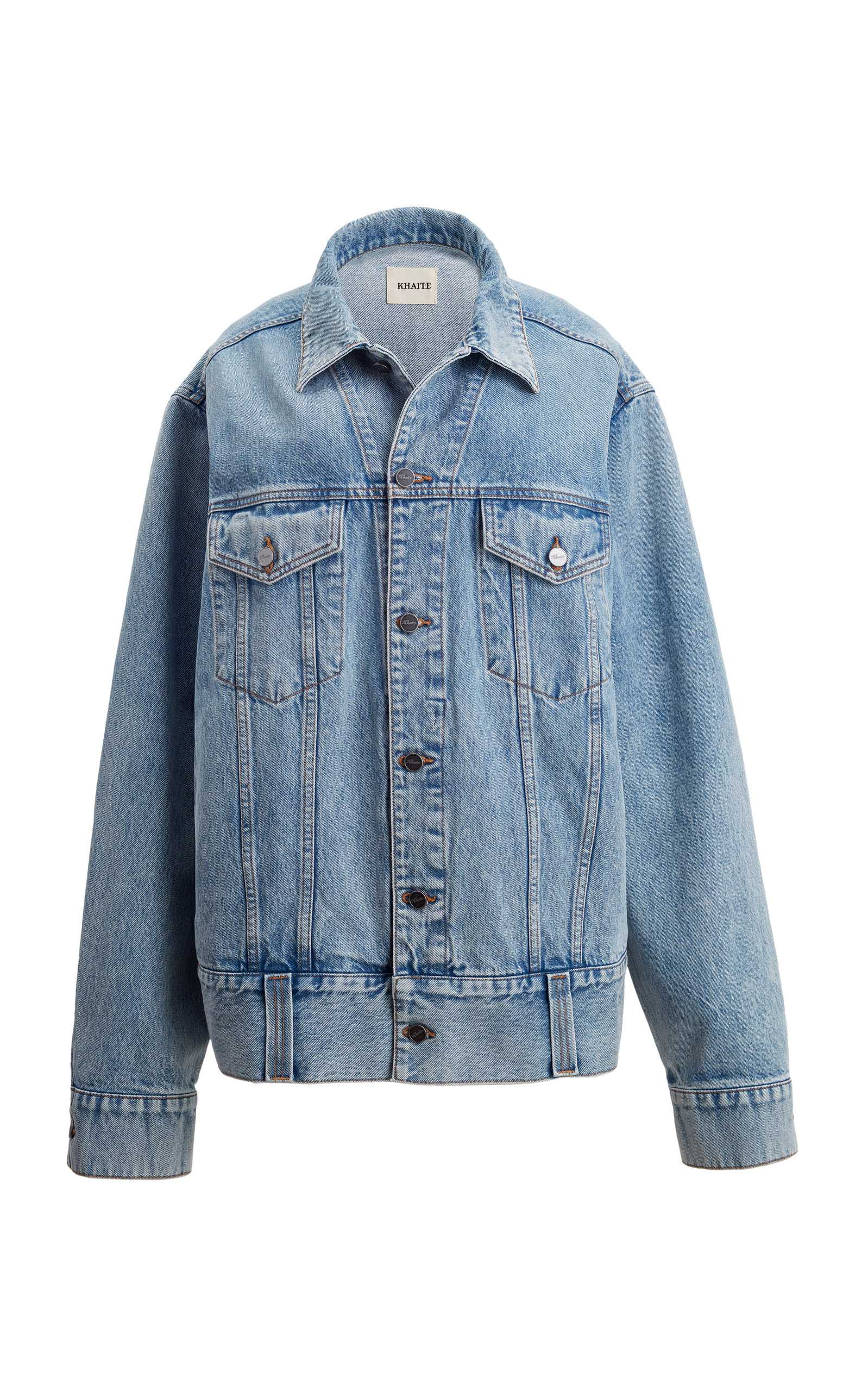 Khaite Grizzo Oversized Denim Jacket In Light Wash