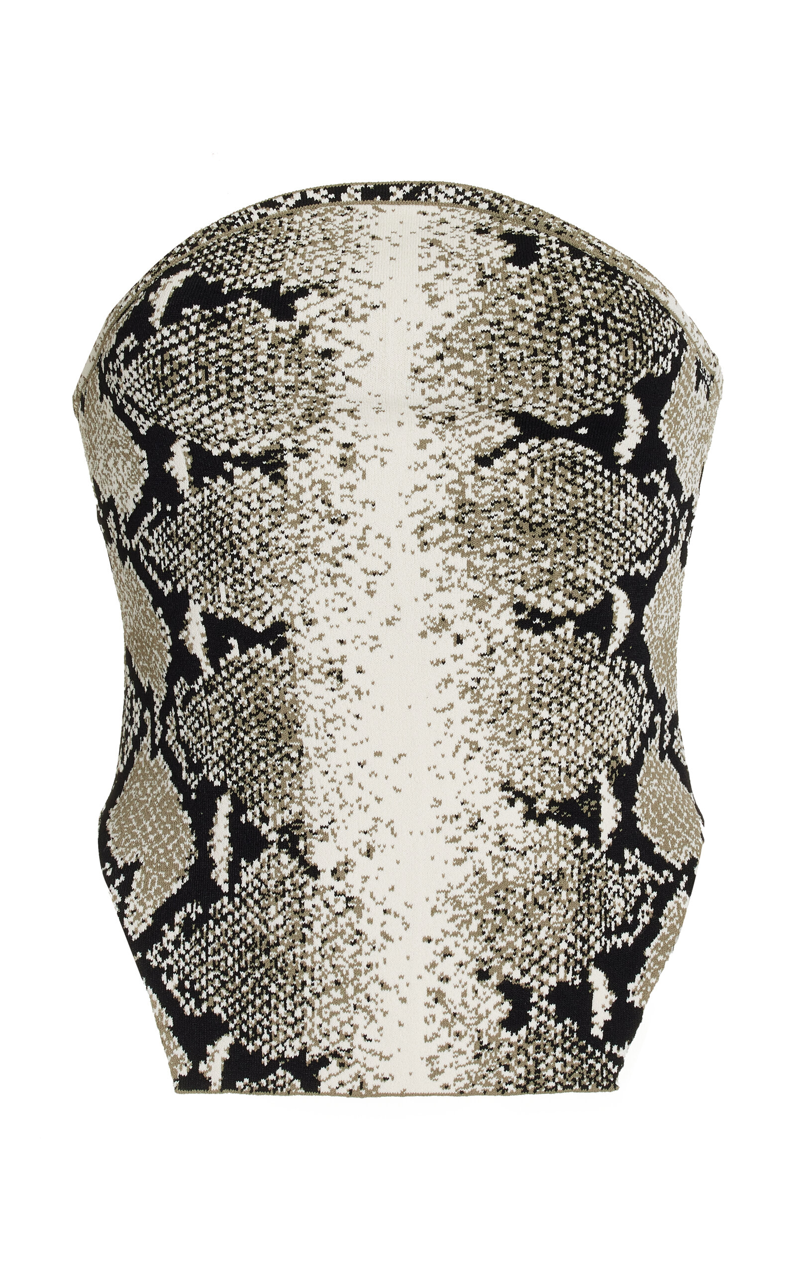 Khaite Dillon Snakeskin-jacquard Curved Bandeau Top In Animal