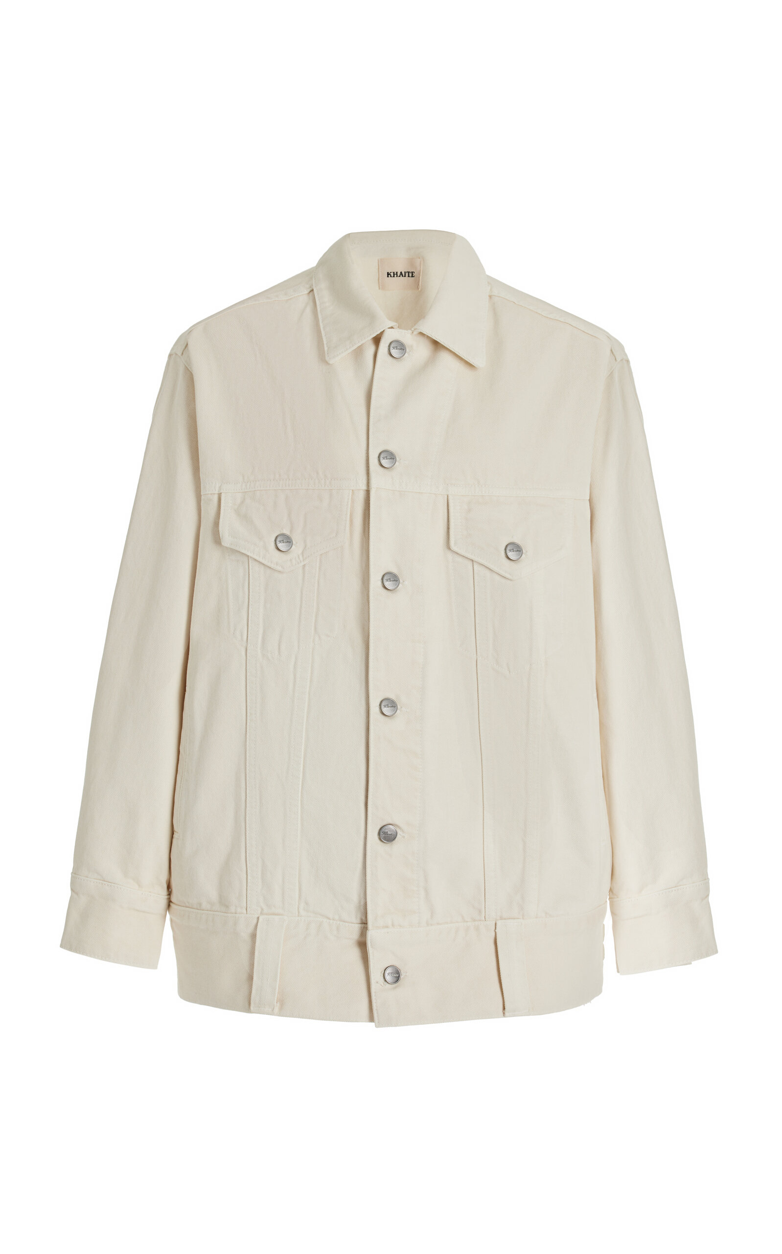 Khaite Neutral Grizzo Denim Jacket In White