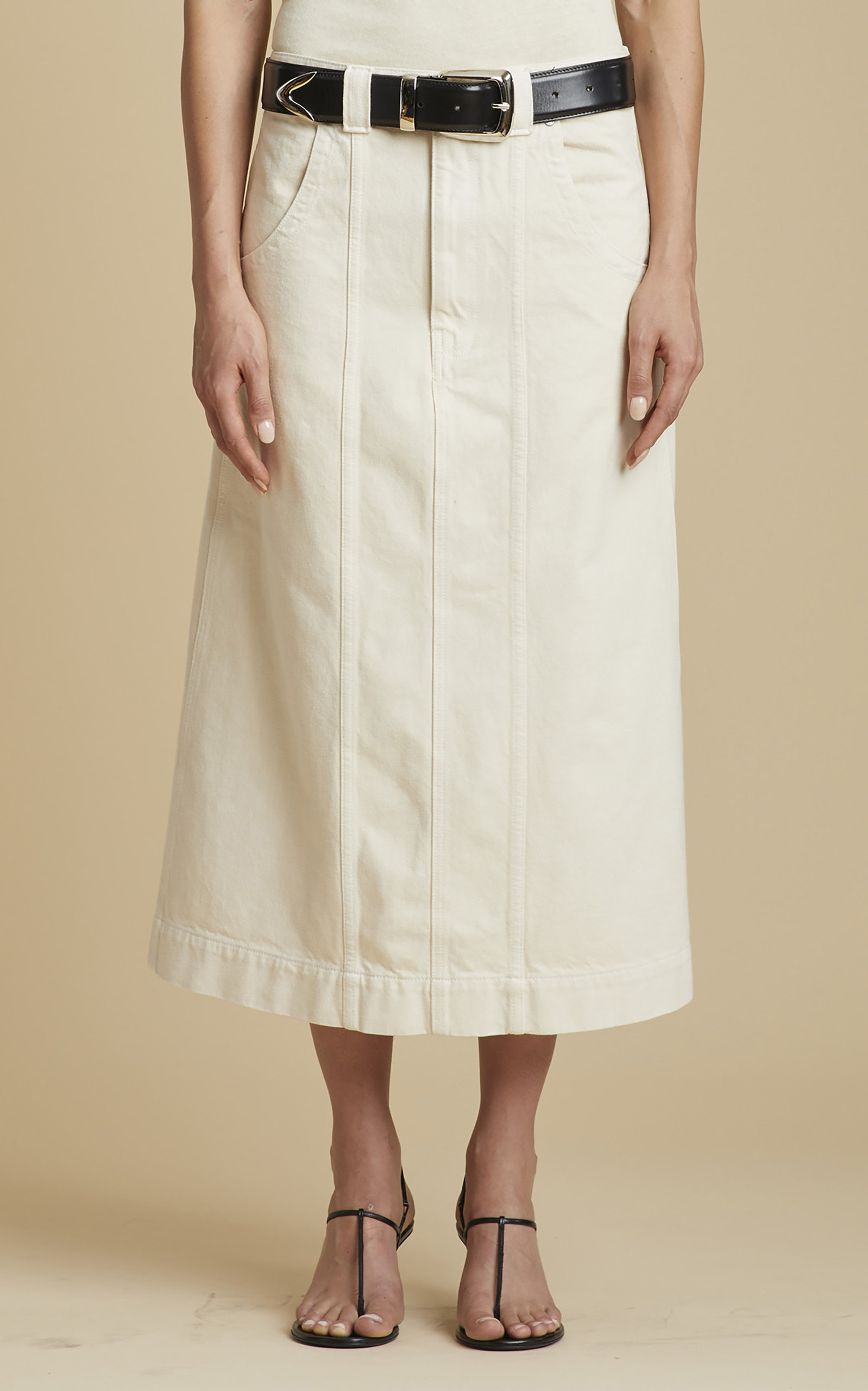 Khaite Women's Caroline Denim Midi Skirt