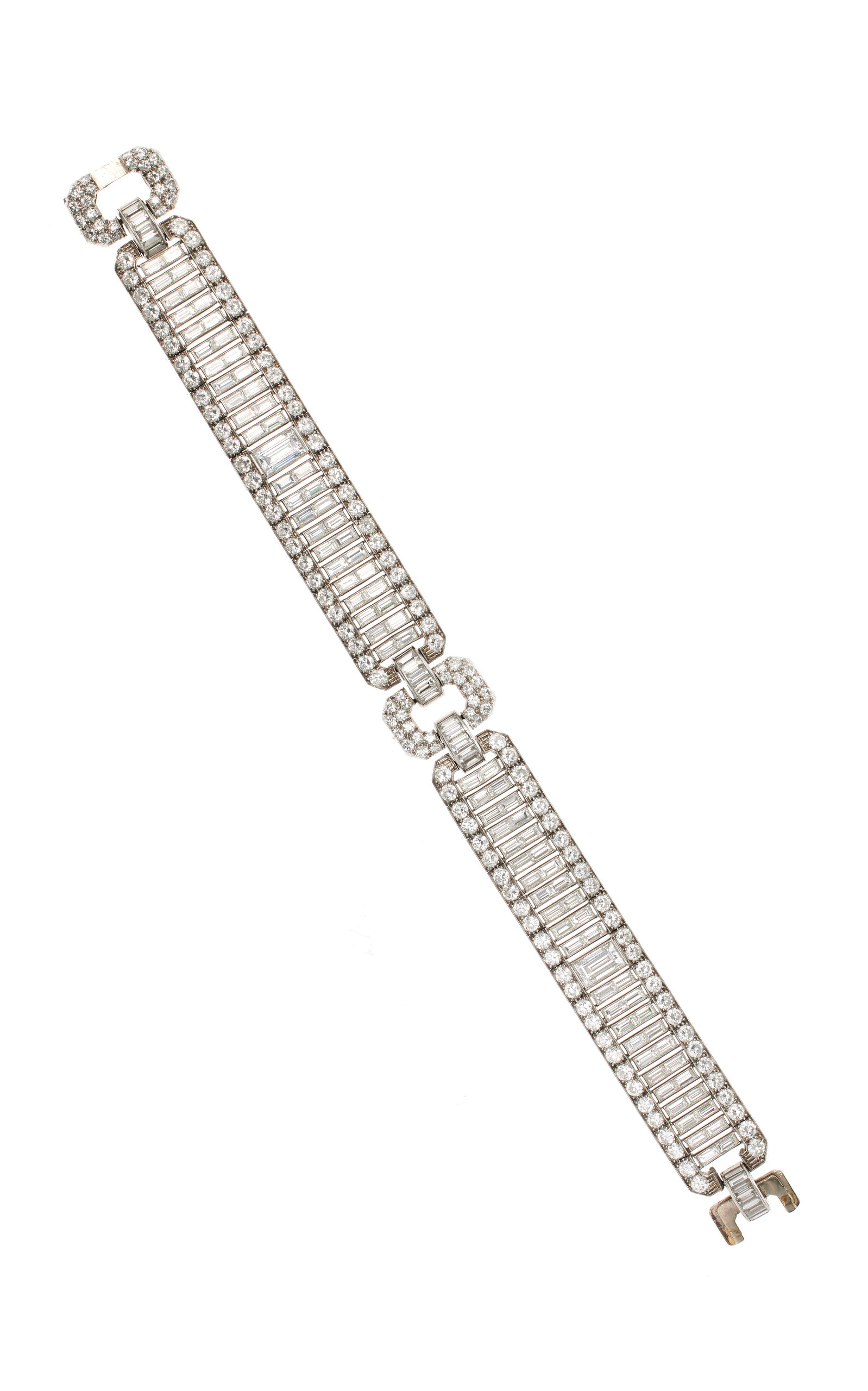 Mindi Mond Deco Wide 20 Carat Diamond Bracelet In White