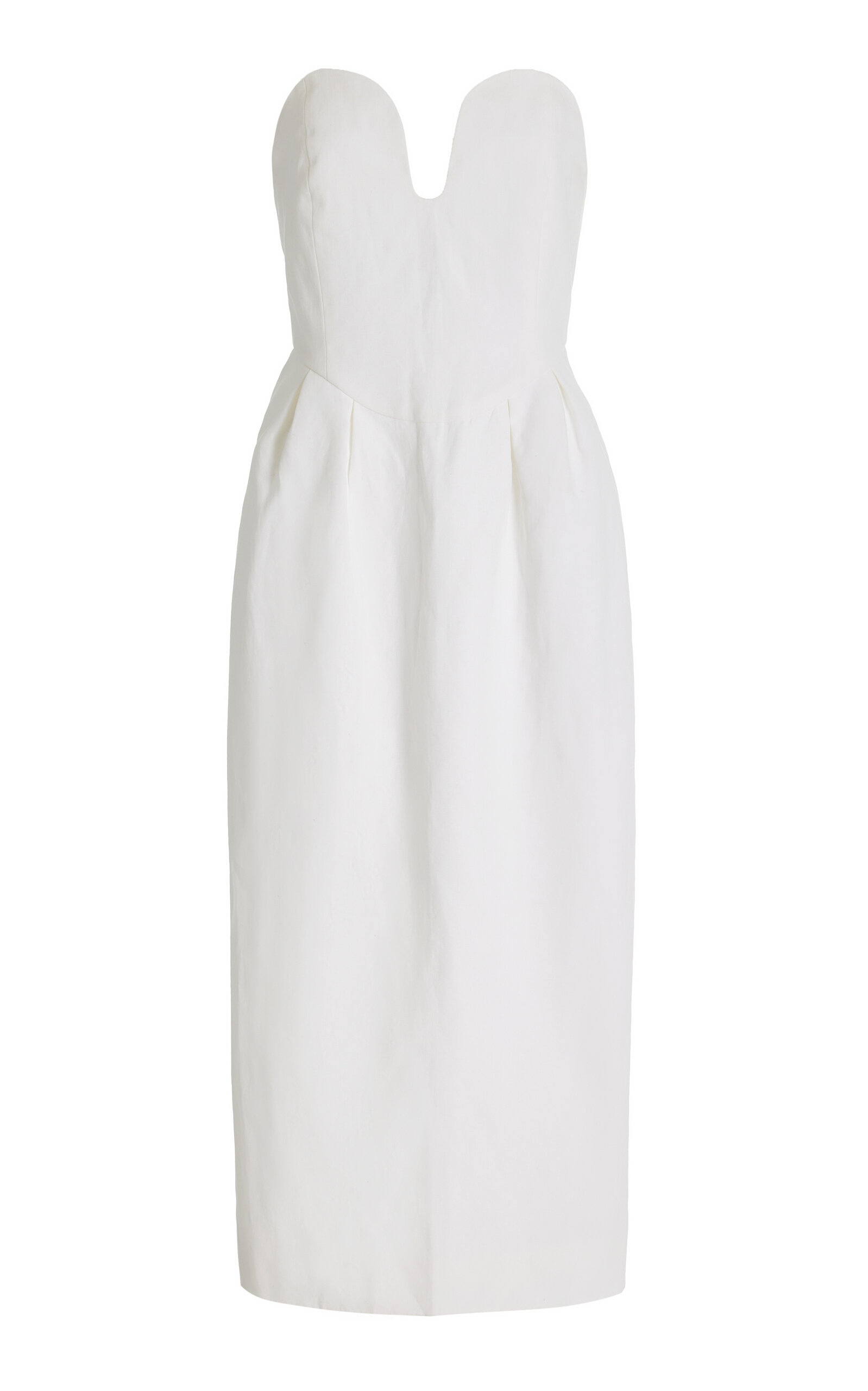 Mara Hoffman Isla Strapless Midi Dress In White
