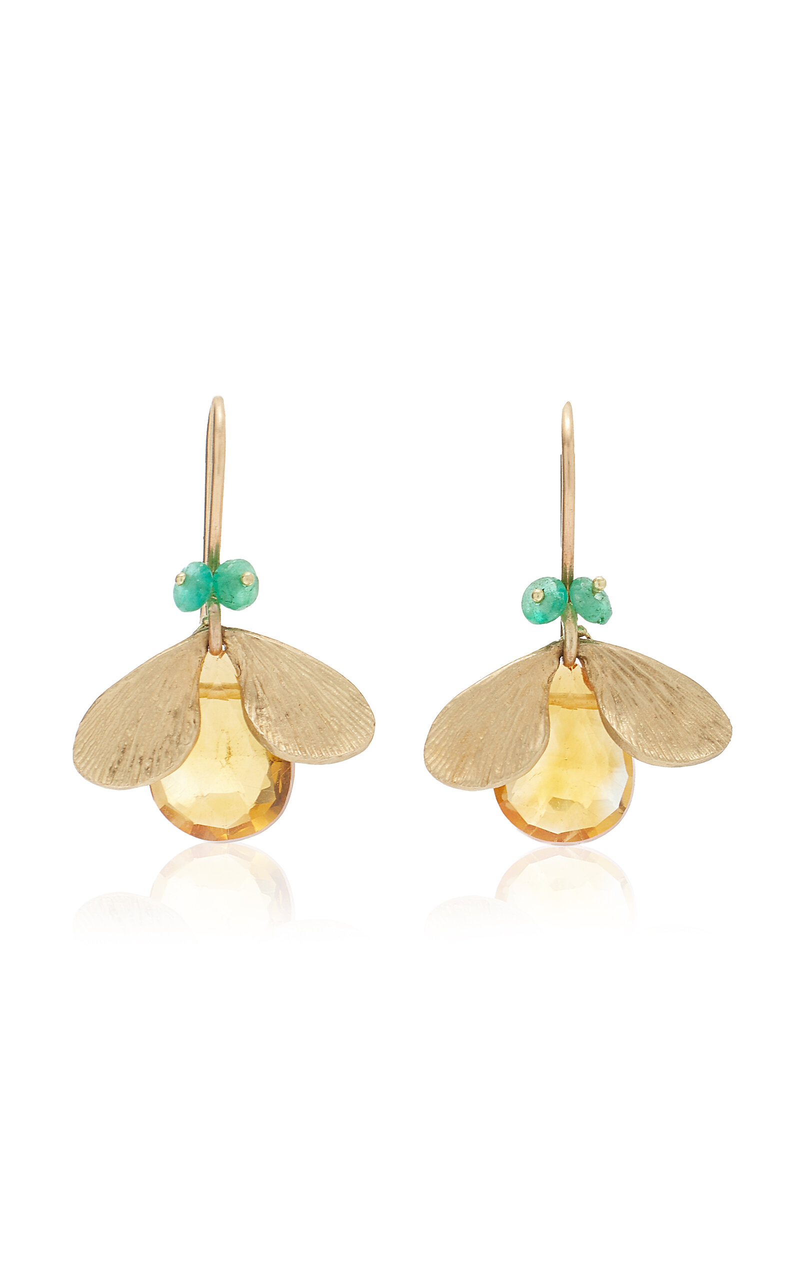 Annette Ferdinandsen Women's 14K Yellow Gold; Citrine; And Emerald Earrings