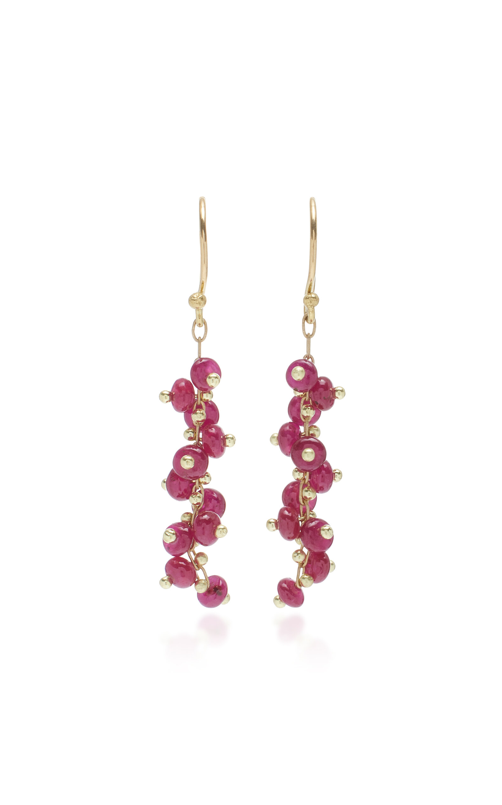 18K Yellow Gold Ruby Earrings