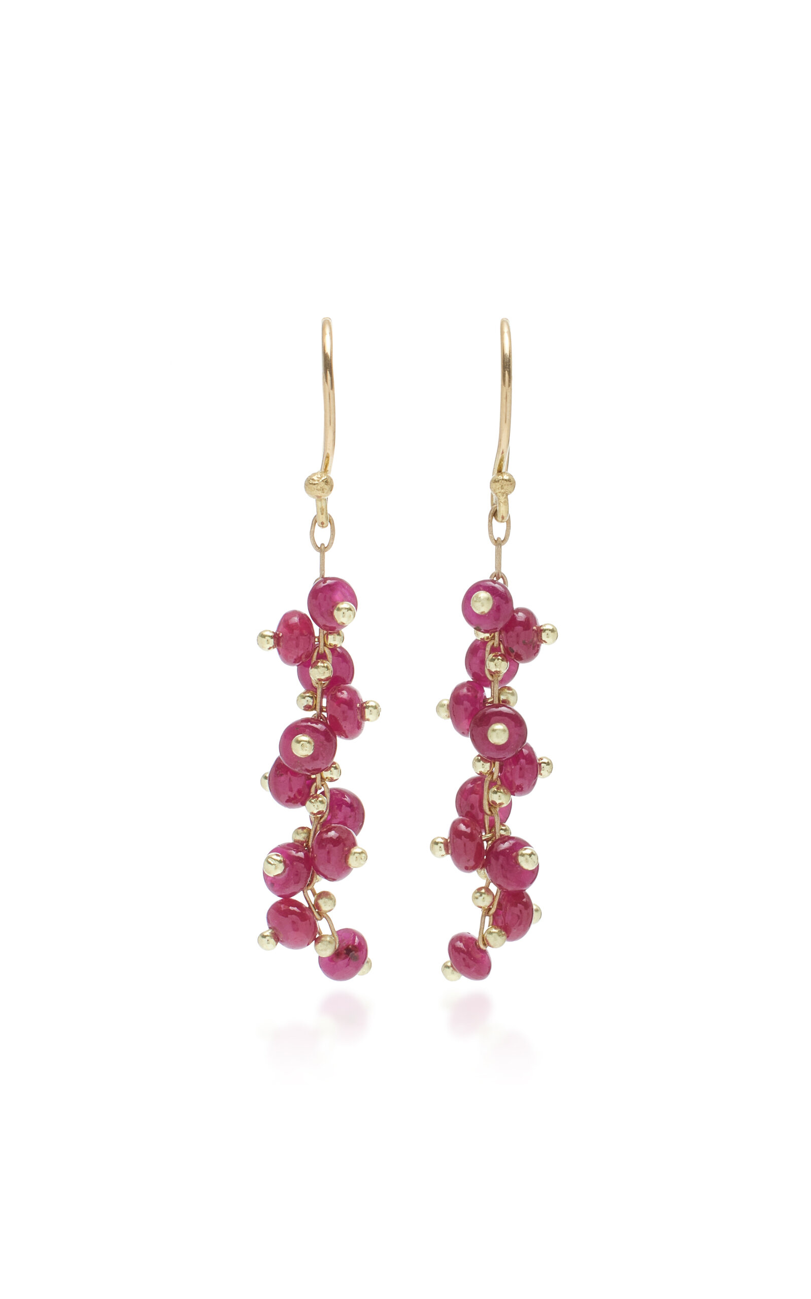 Ten Thousand Things 18k Yellow Gold Ruby Earrings In Red