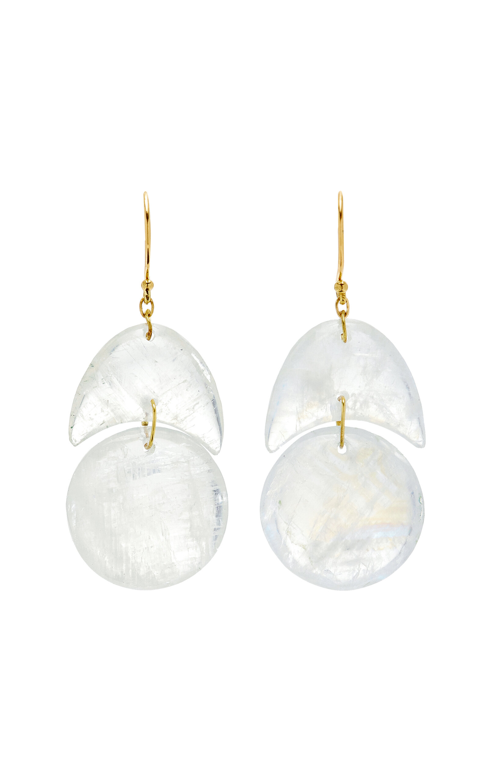 Tiny Arps 18K Yellow Gold Moonstone Earrings