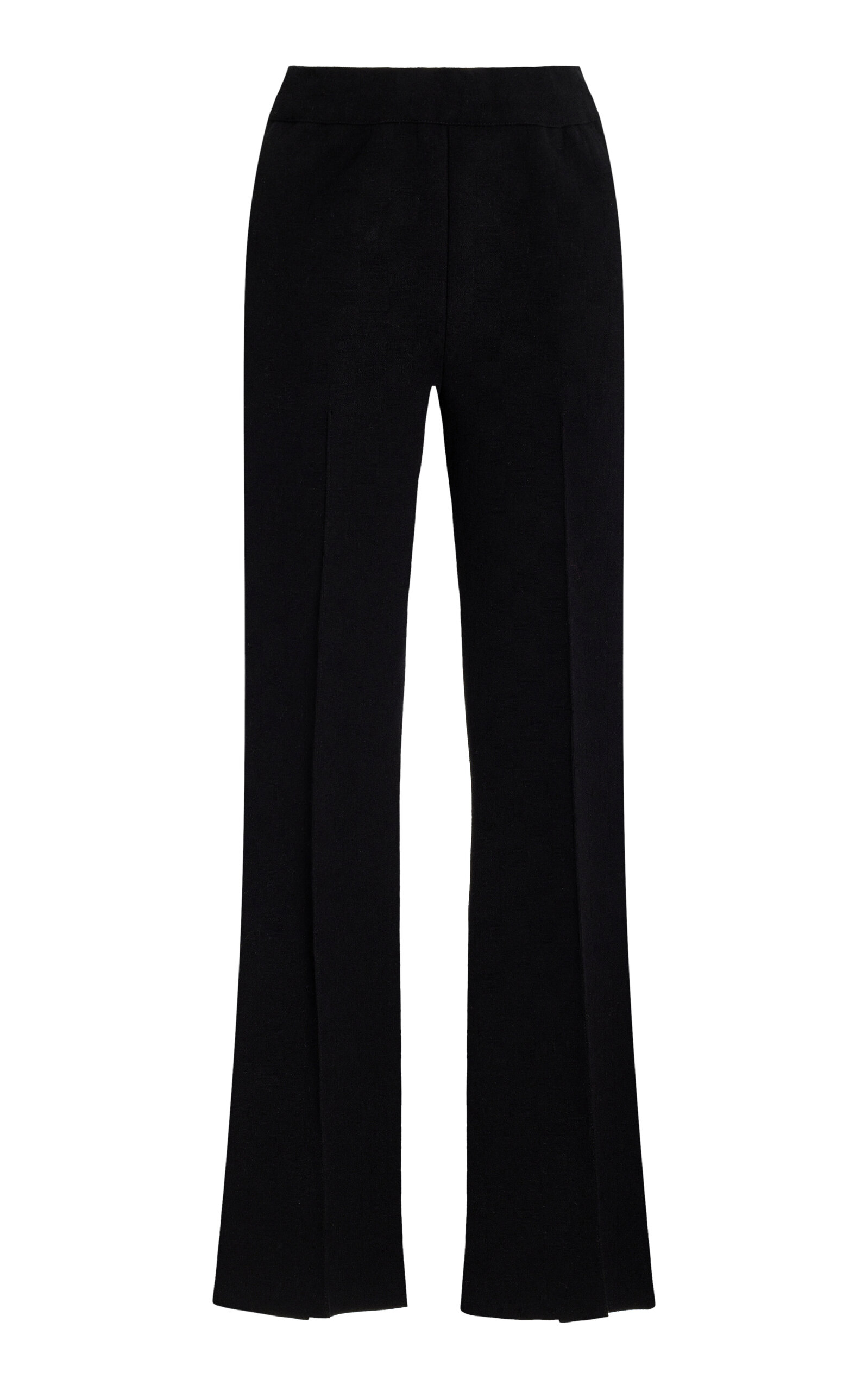 Long Kick Flared Stretch-Cotton Knit Pants