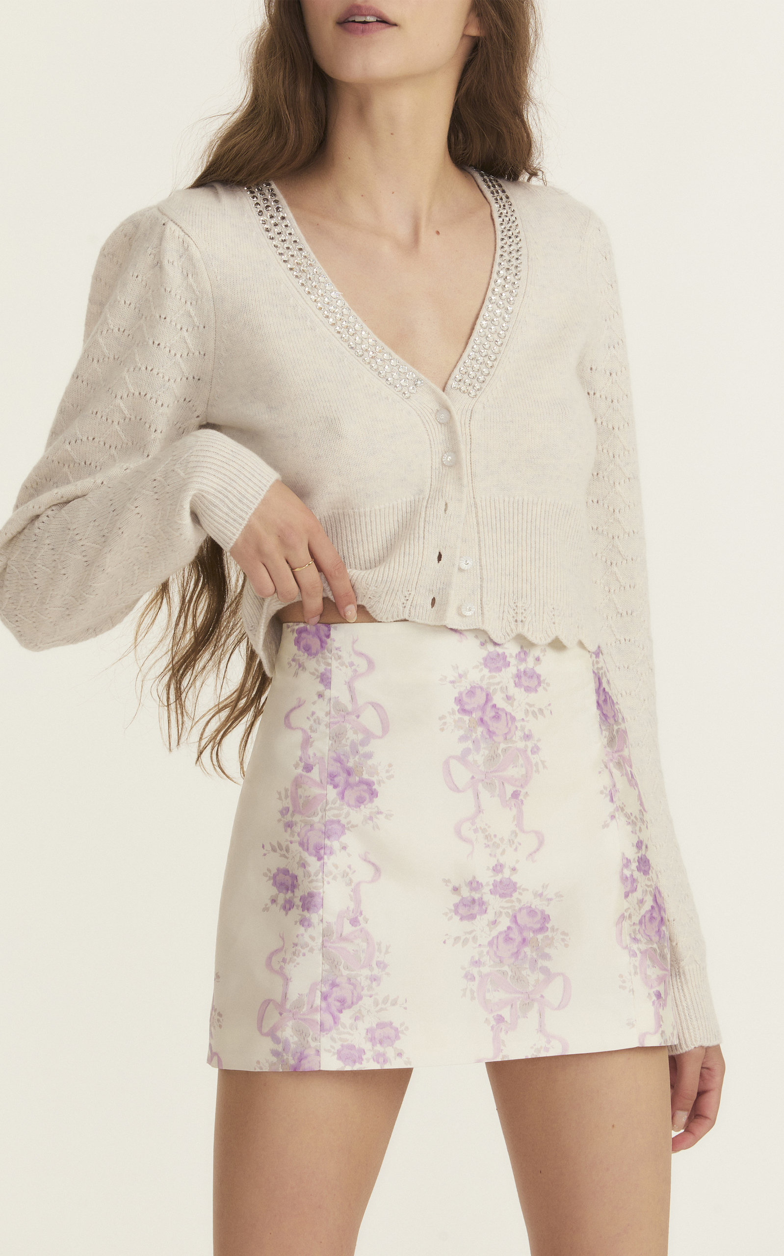 LoveShackFancy Charma Floral Mini Skirt